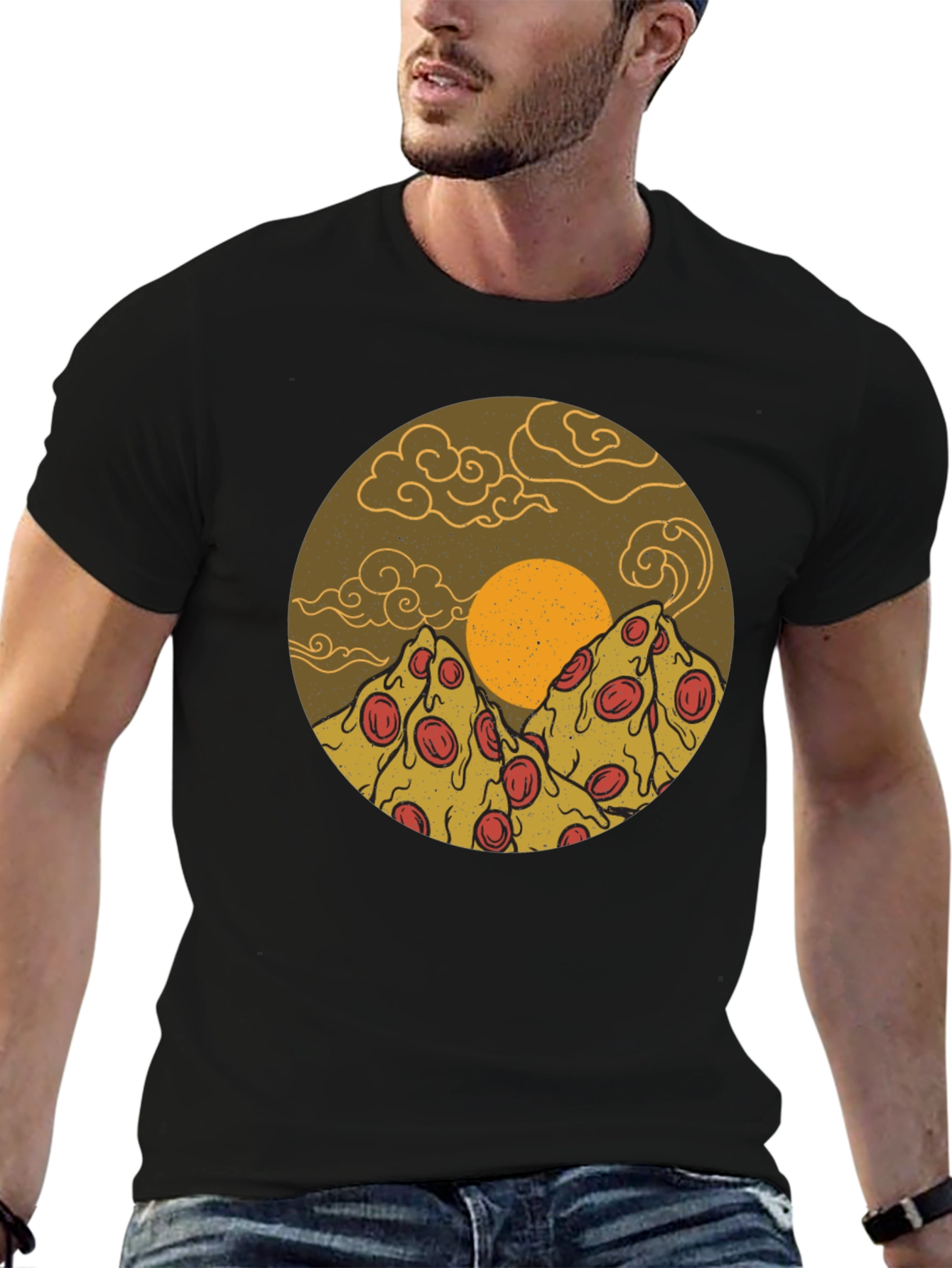Pizza Mountain Graphic Tee - Novelty Design