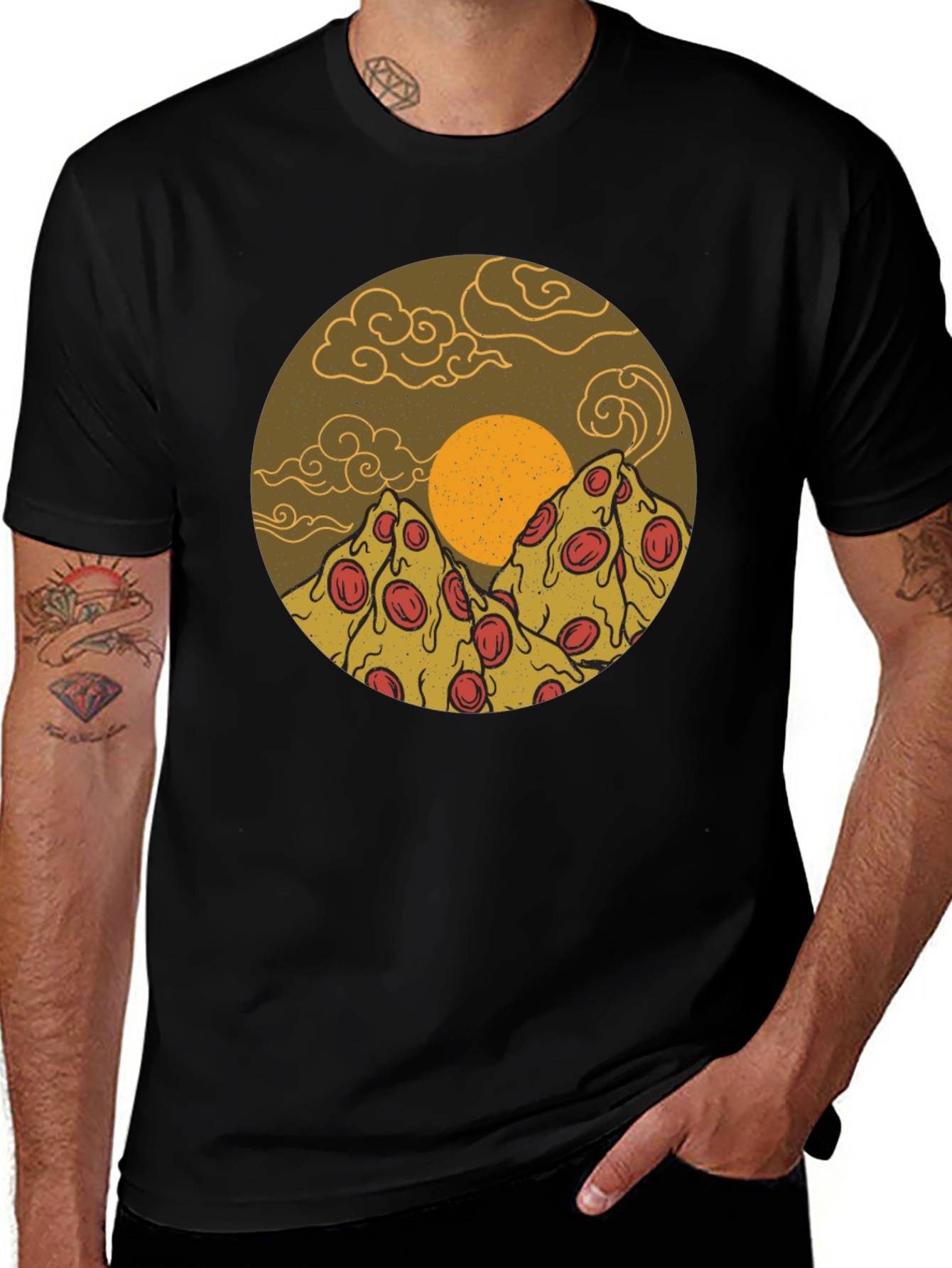 Pizza Mountain Graphic Tee - Novelty Design