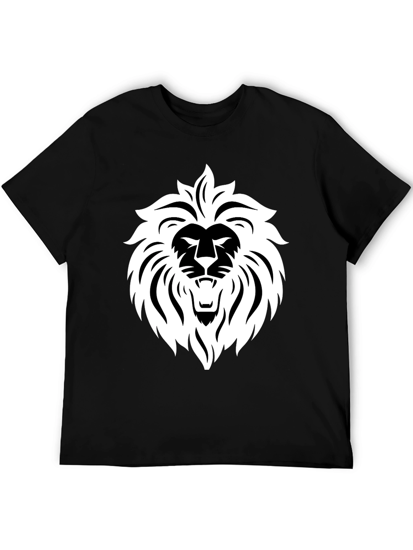 Bold Lion Graphic Tee - Black Cotton Blend