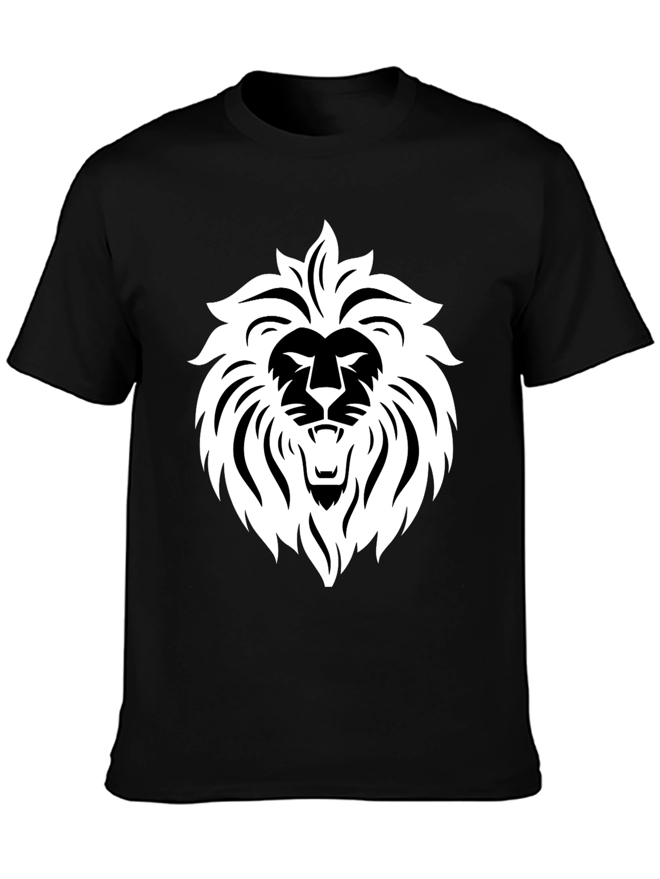 Bold Lion Graphic Tee - Black Cotton Blend