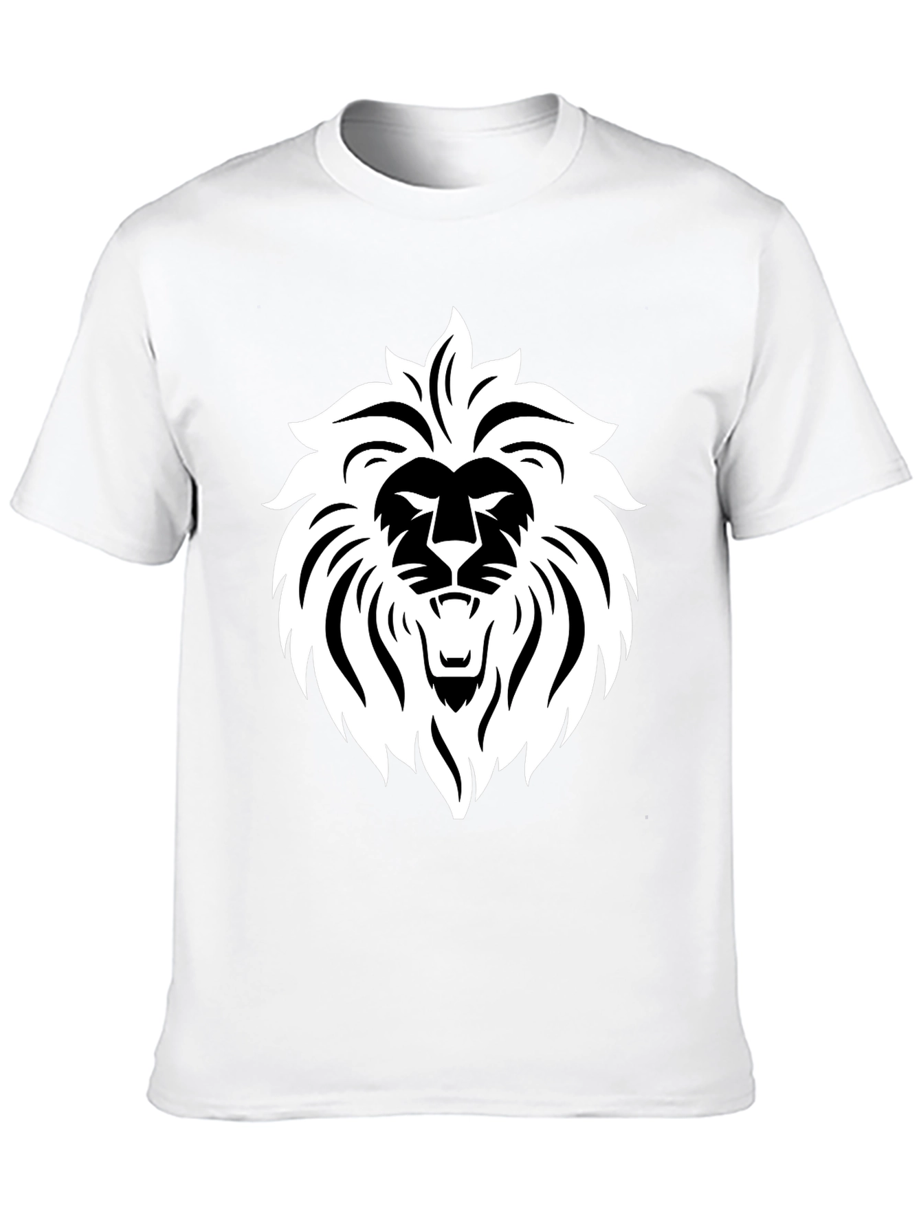 Bold Lion Graphic Tee - Black Cotton Blend