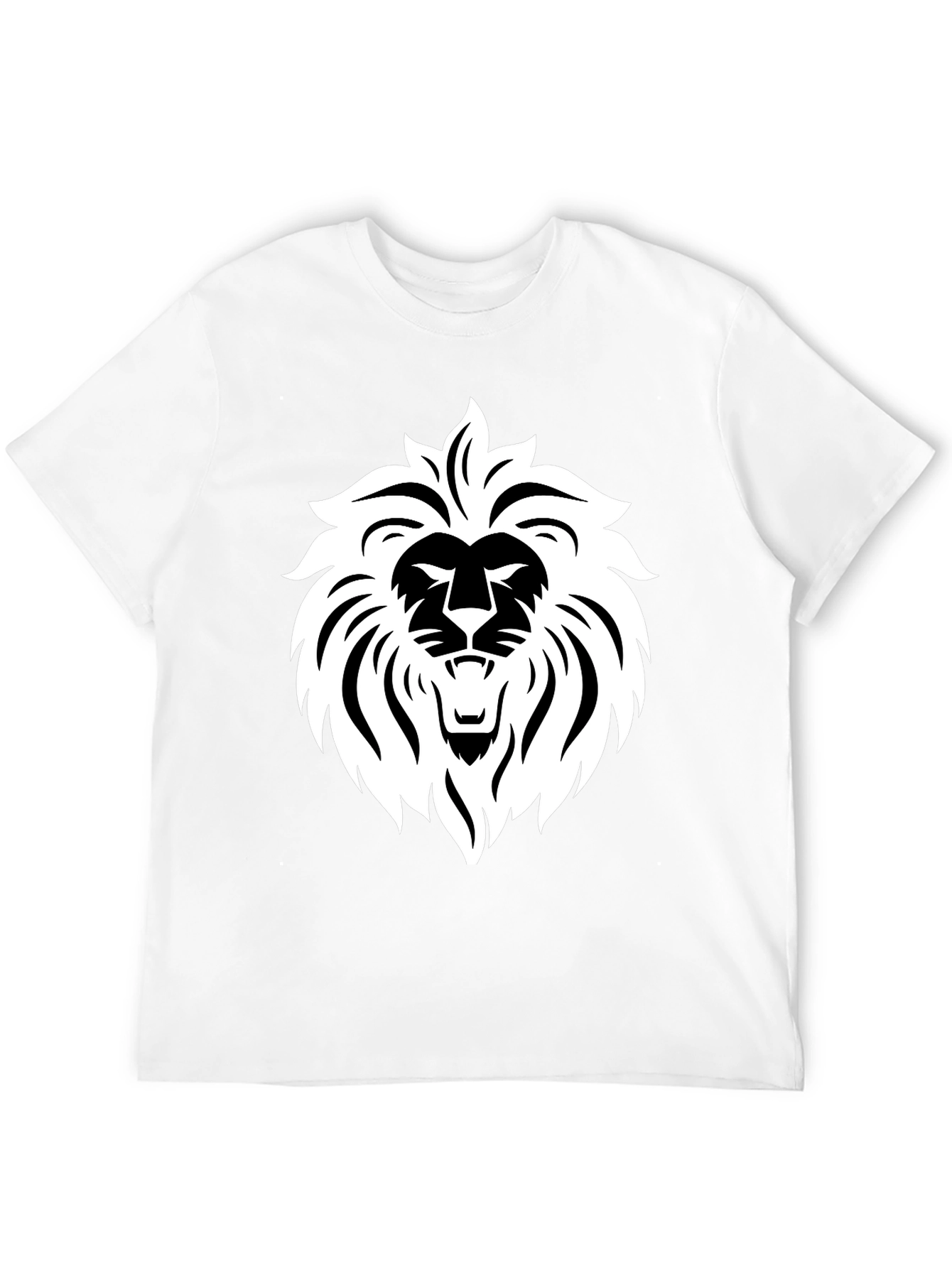 Bold Lion Graphic Tee - Black Cotton Blend
