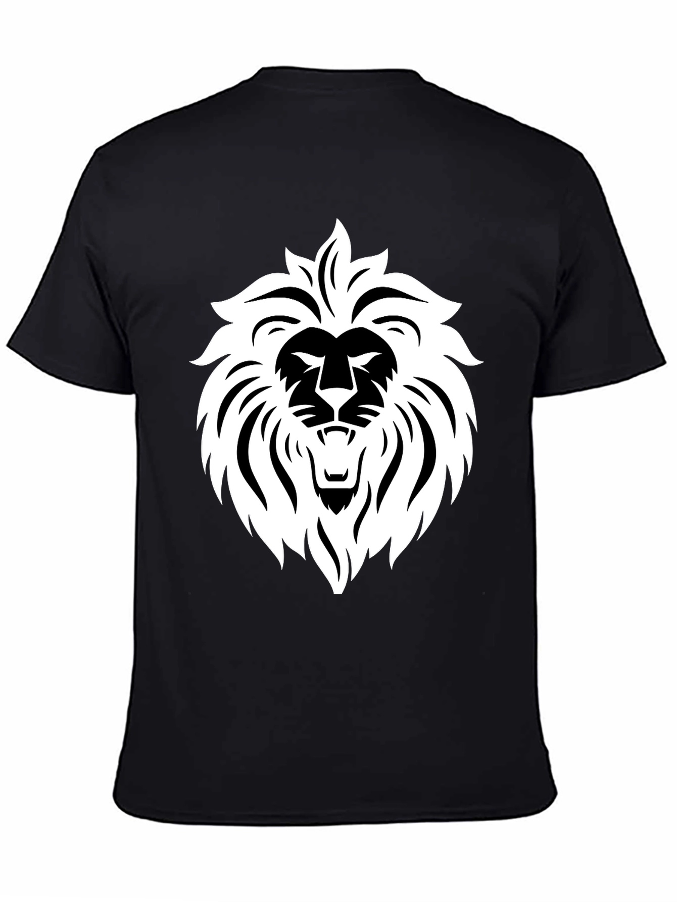 Bold Lion Graphic Tee - Black Cotton Blend