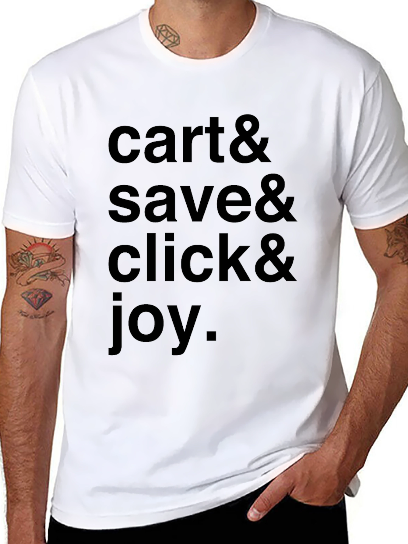Cart Save Click & Joy Black Graphic Tee