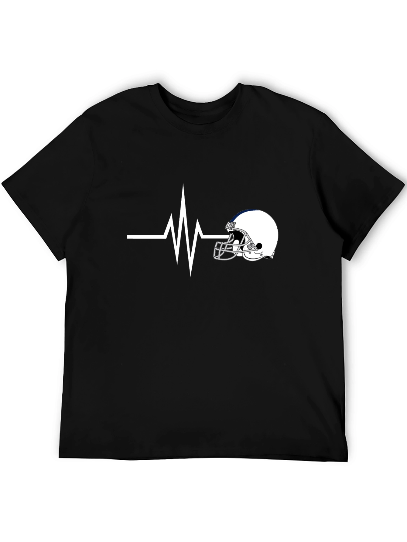 Football Helmet Heartbeat T-Shirt - Fan Apparel