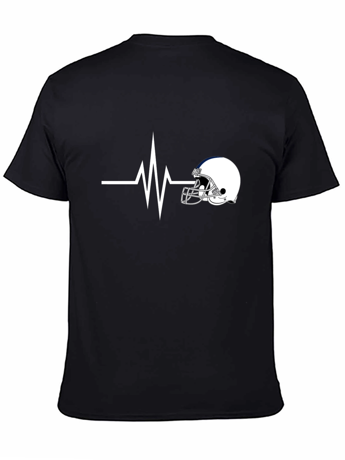 Football Helmet Heartbeat T-Shirt - Fan Apparel