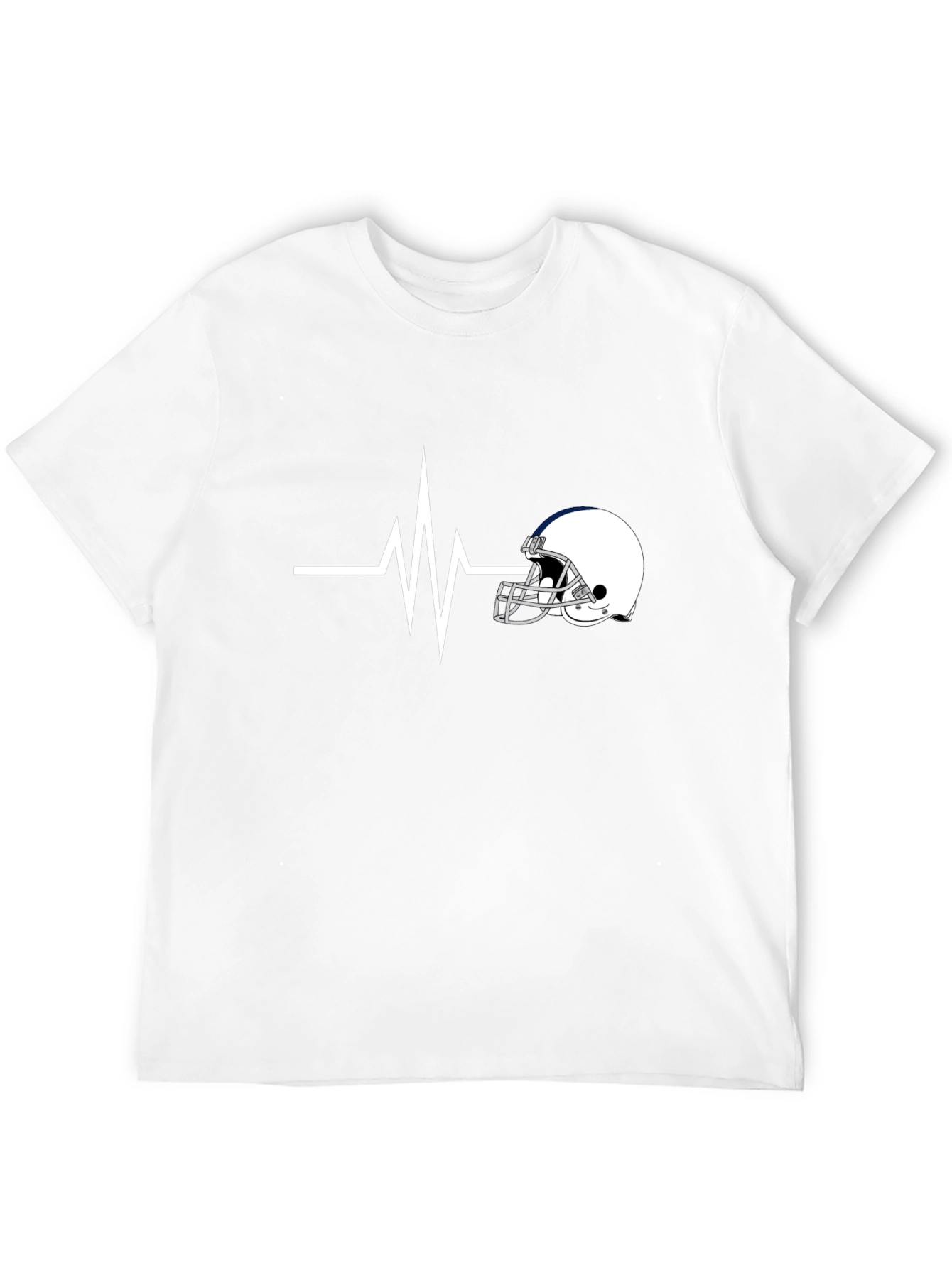 Football Helmet Heartbeat T-Shirt - Fan Apparel
