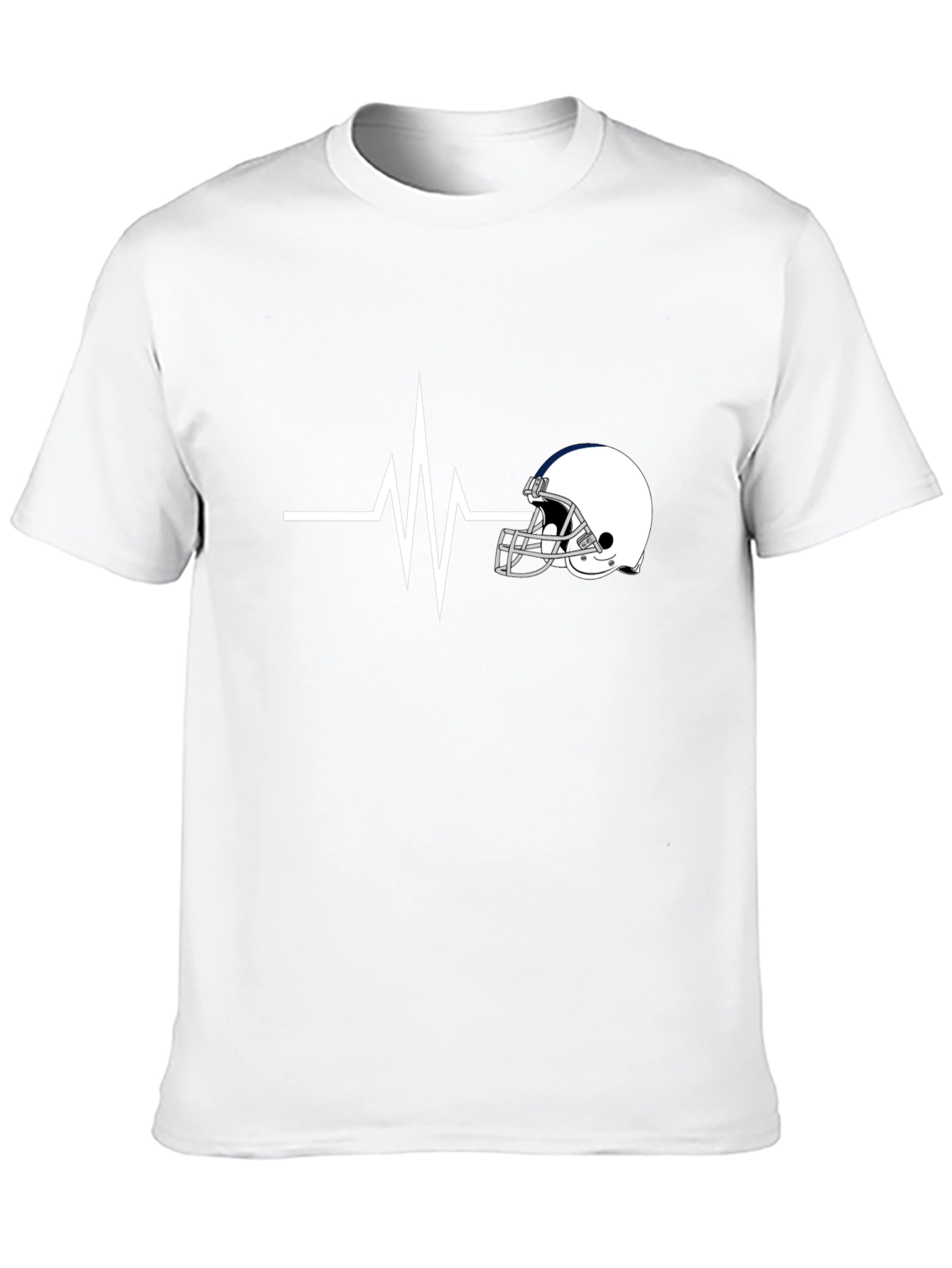 Football Helmet Heartbeat T-Shirt - Fan Apparel
