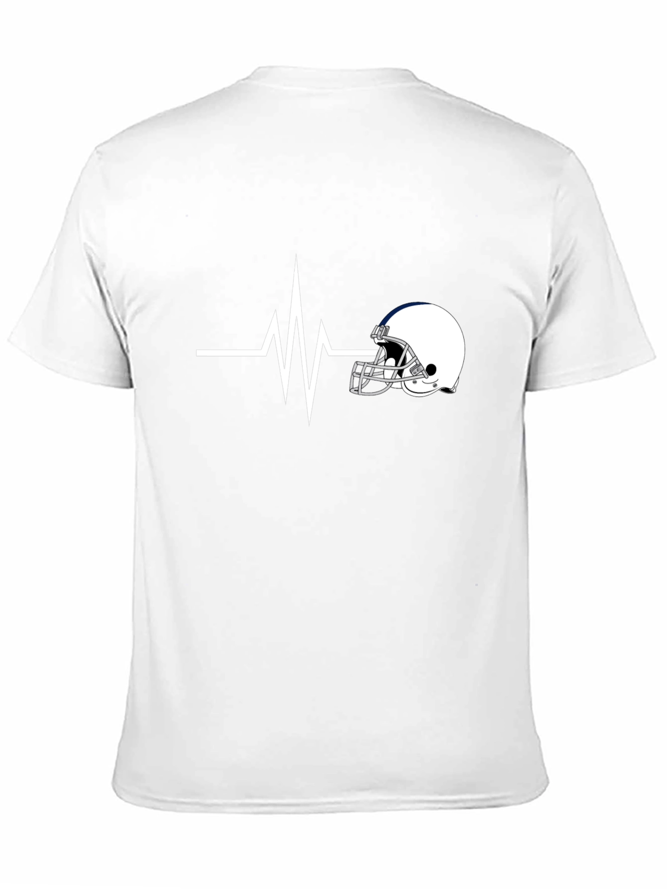 Football Helmet Heartbeat T-Shirt - Fan Apparel