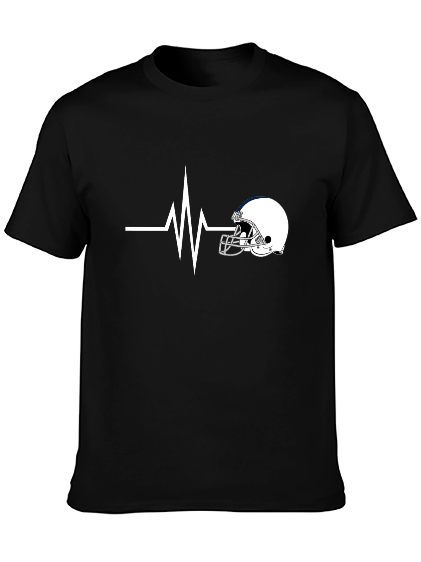 Football Helmet Heartbeat T-Shirt - Fan Apparel