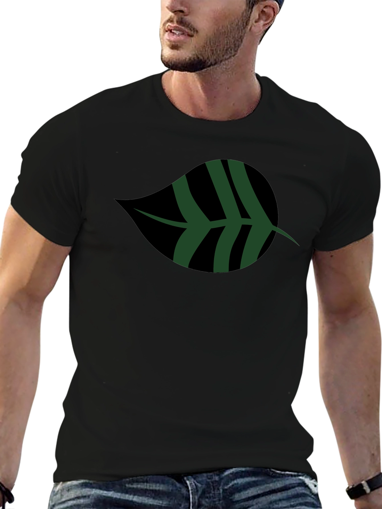 Leaf Graphic Black T-Shirt | Casual Style
