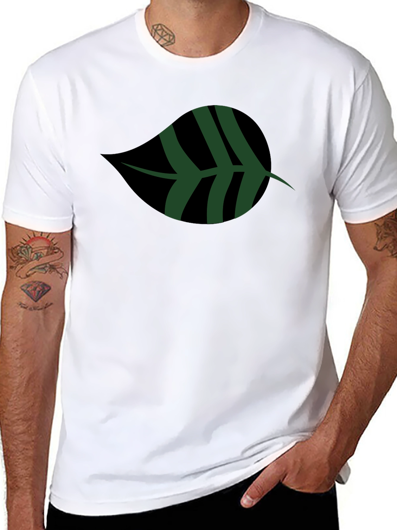 Leaf Graphic Black T-Shirt | Casual Style