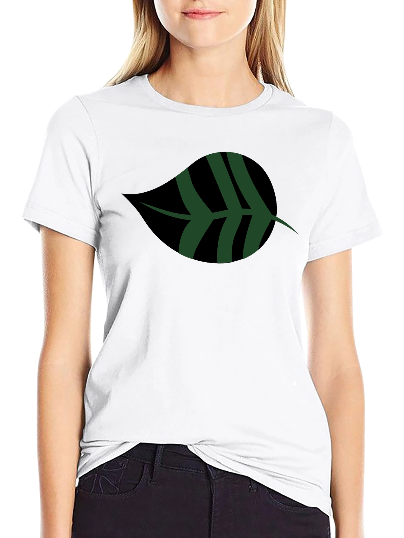 Leaf Graphic Black T-Shirt | Casual Style