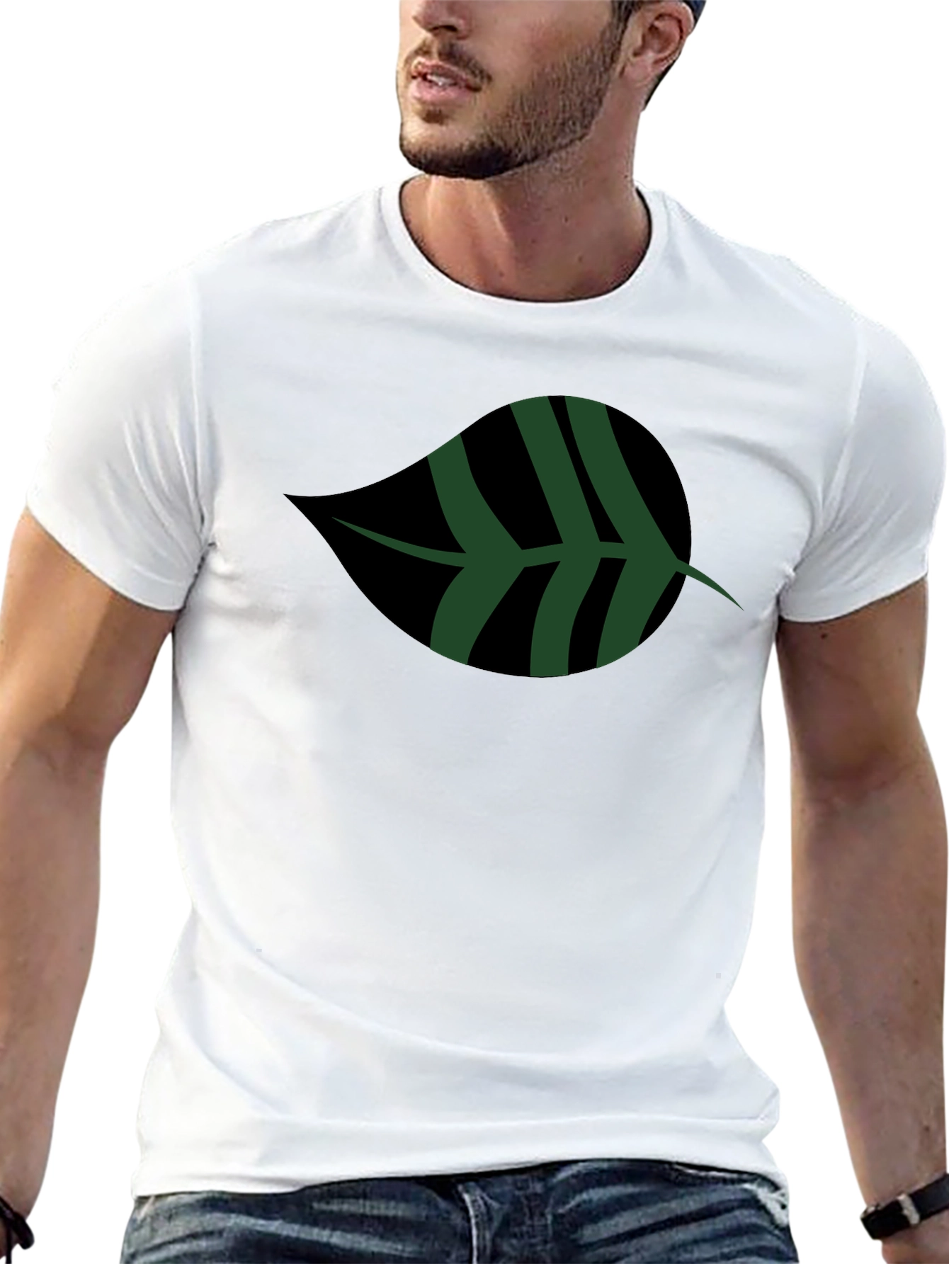 Leaf Graphic Black T-Shirt | Casual Style
