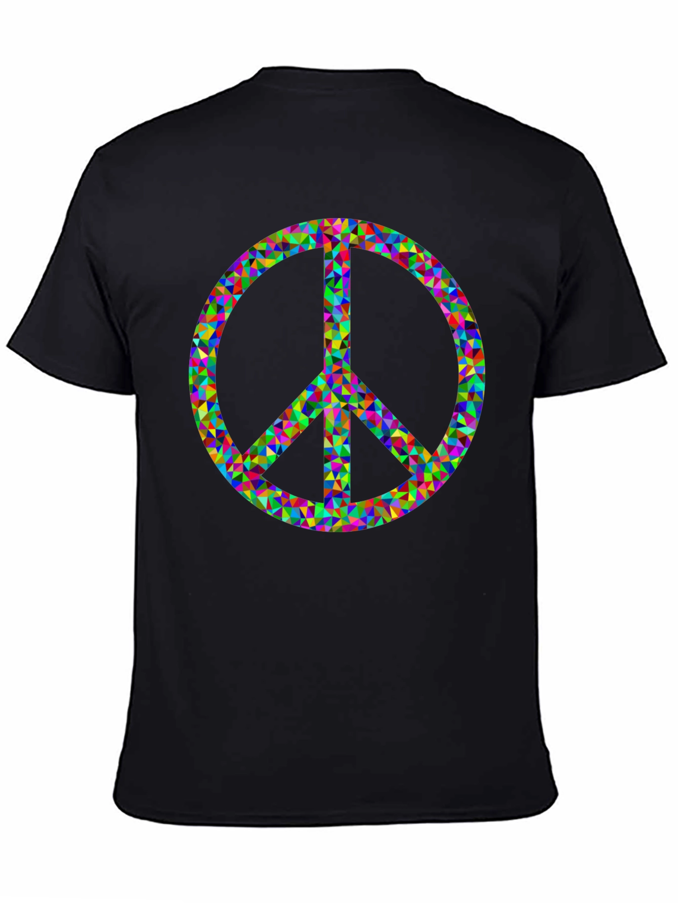 Peace Sign Graphic Tee - Black Cotton Comfort