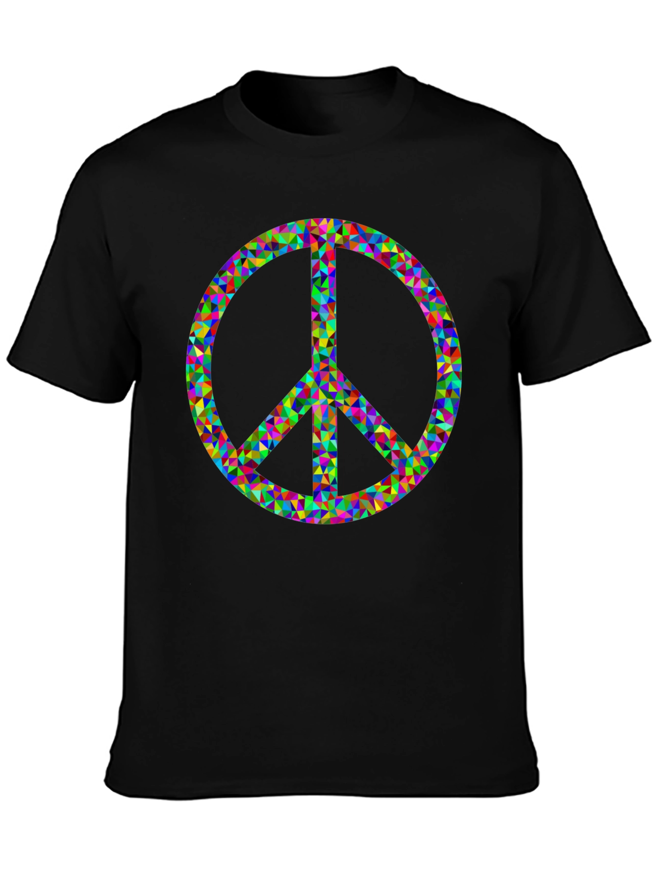 Peace Sign Graphic Tee - Black Cotton Comfort