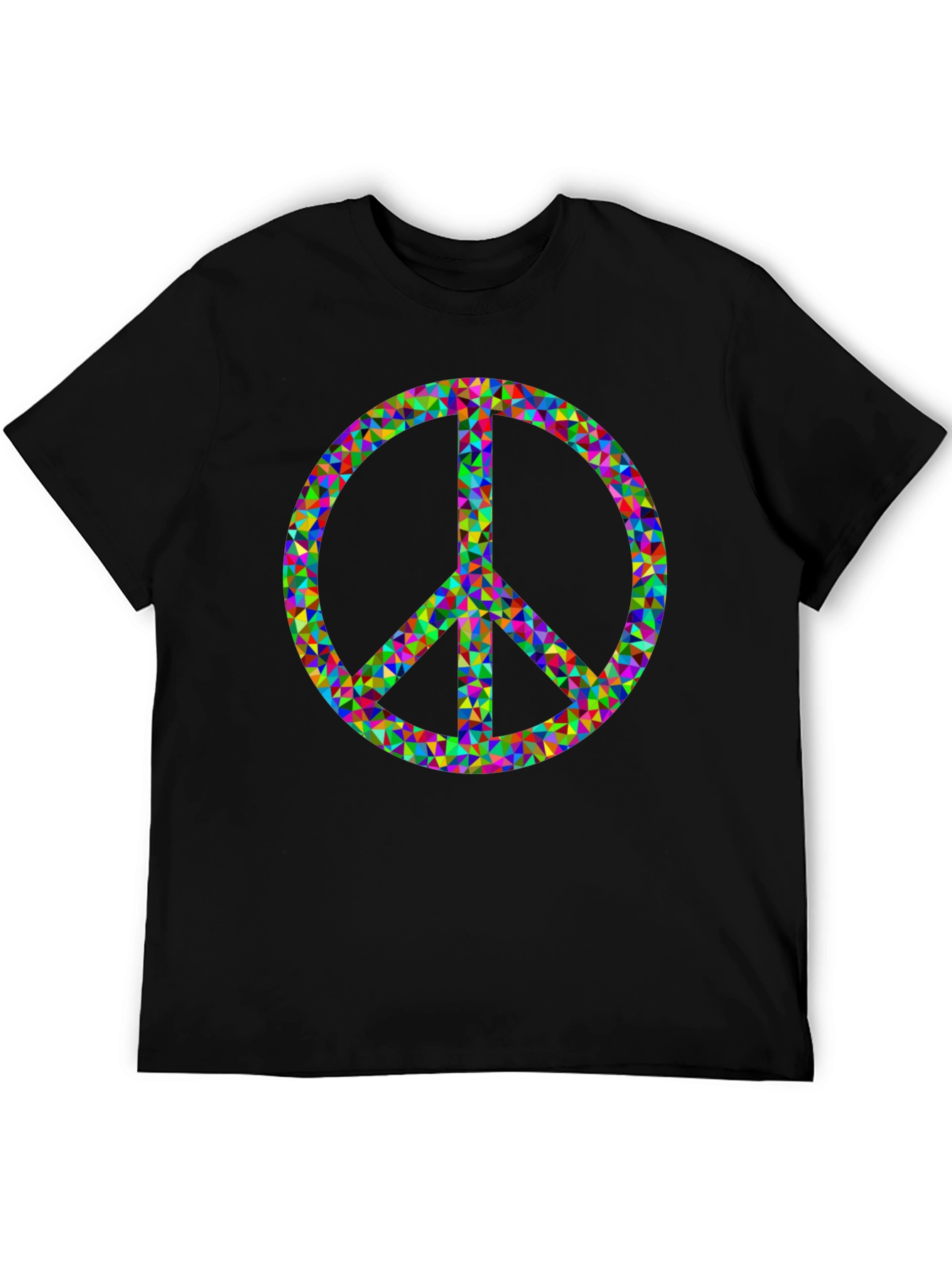 Peace Sign Graphic Tee - Black Cotton Comfort