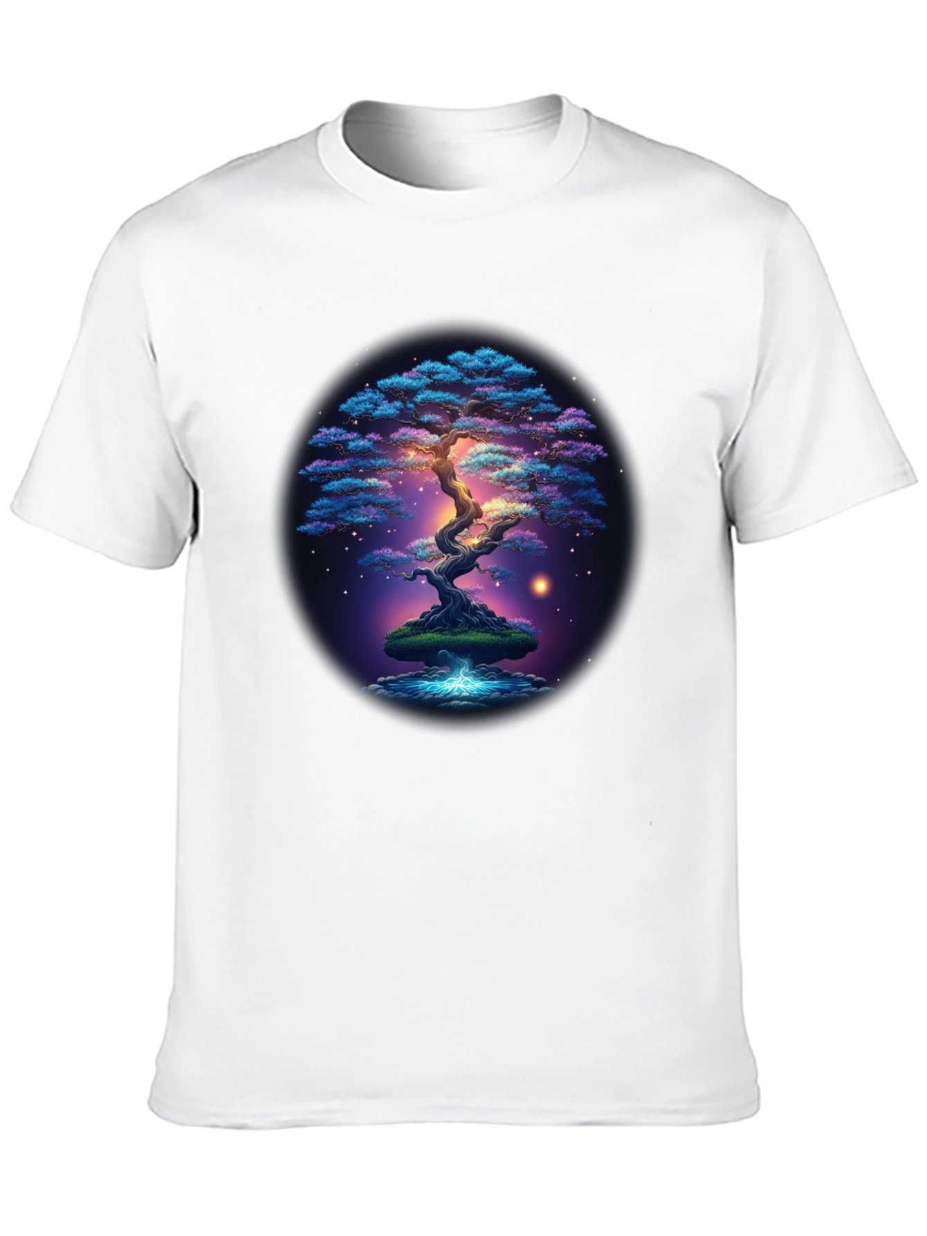 Enchanted Bonsai Tree Graphic Tee - Mystical Design