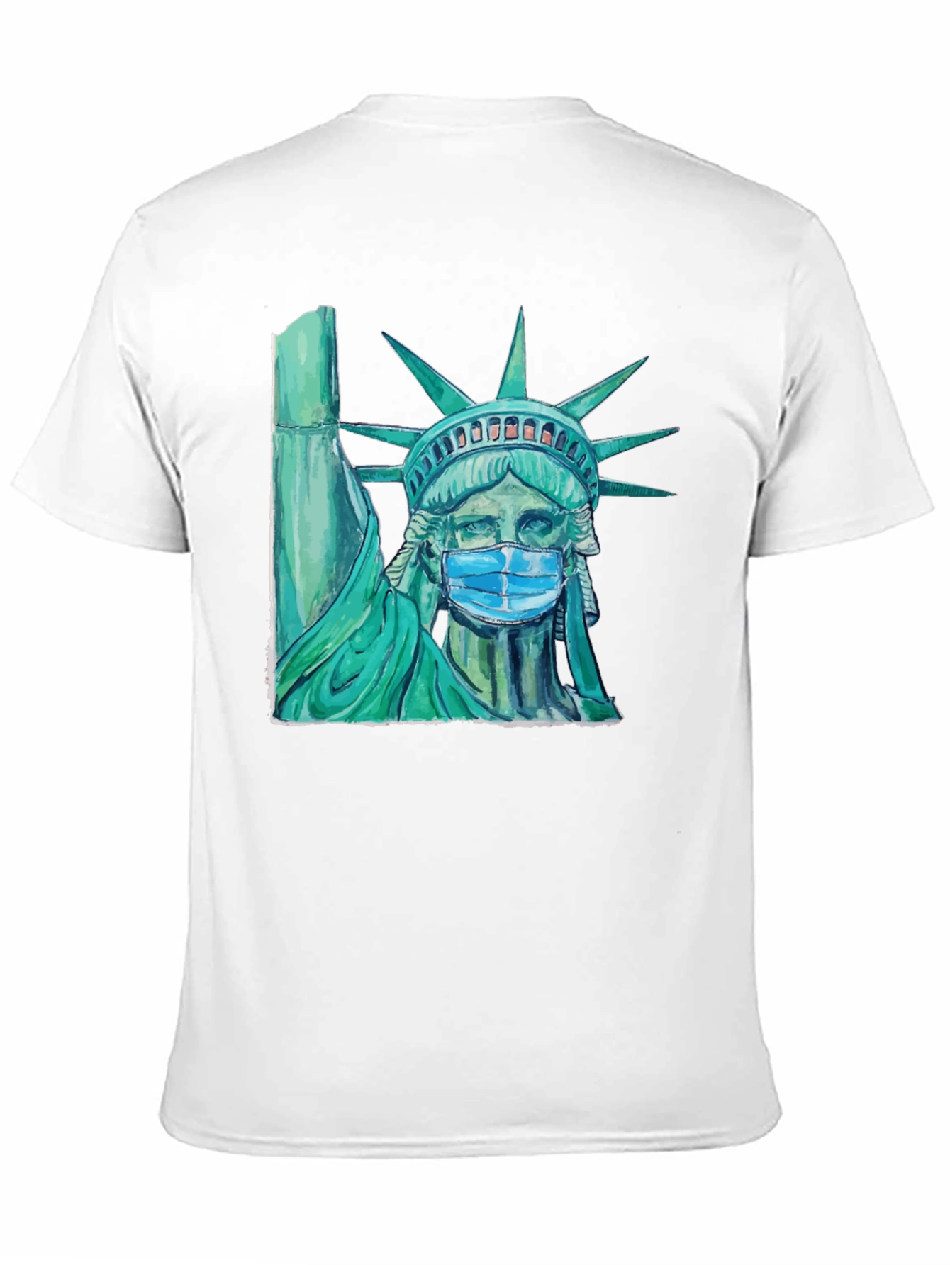 Statue of Liberty Mask Graphic T-Shirt