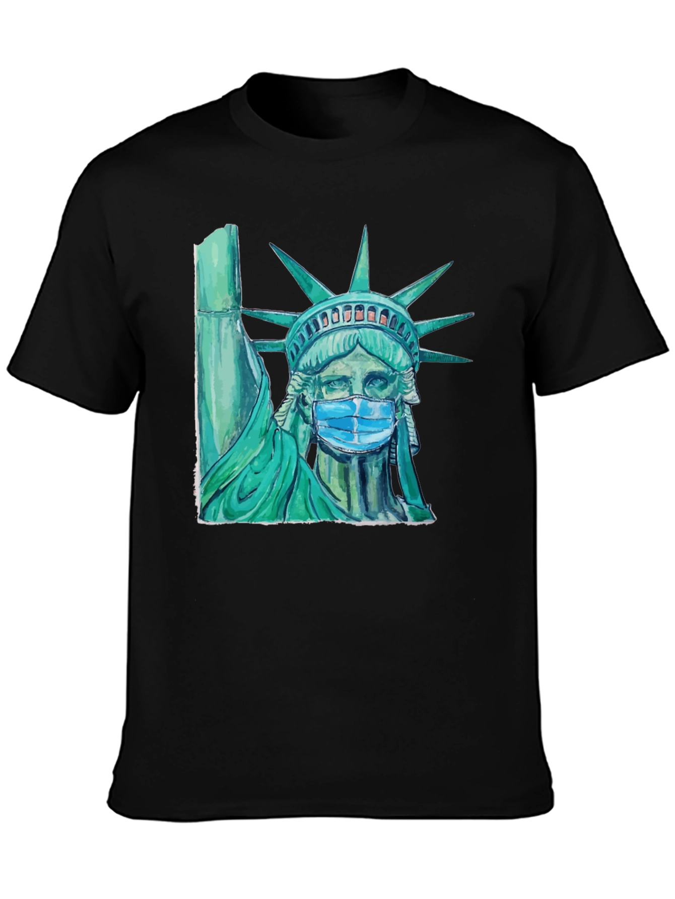 Statue of Liberty Mask Graphic T-Shirt
