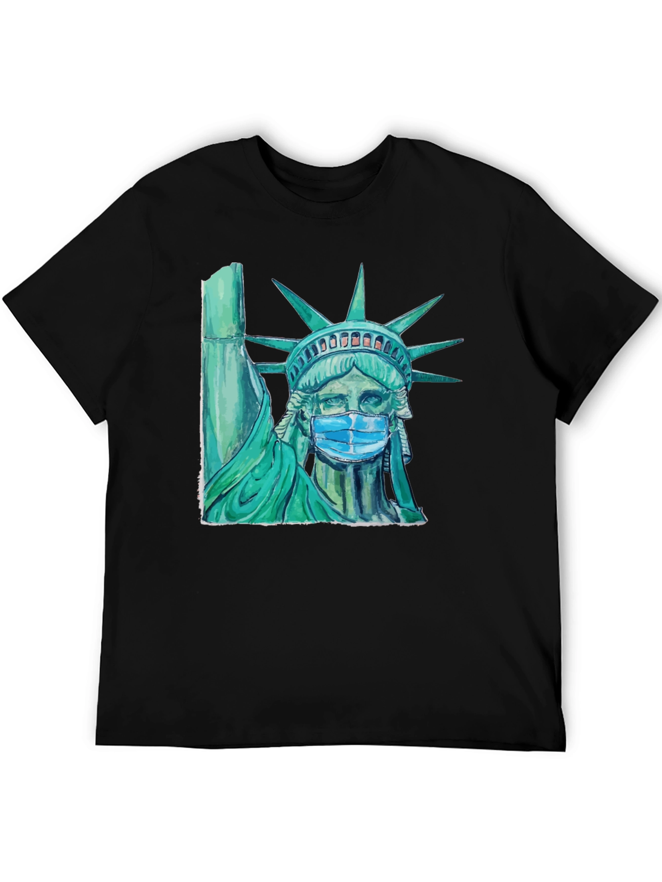 Statue of Liberty Mask Graphic T-Shirt