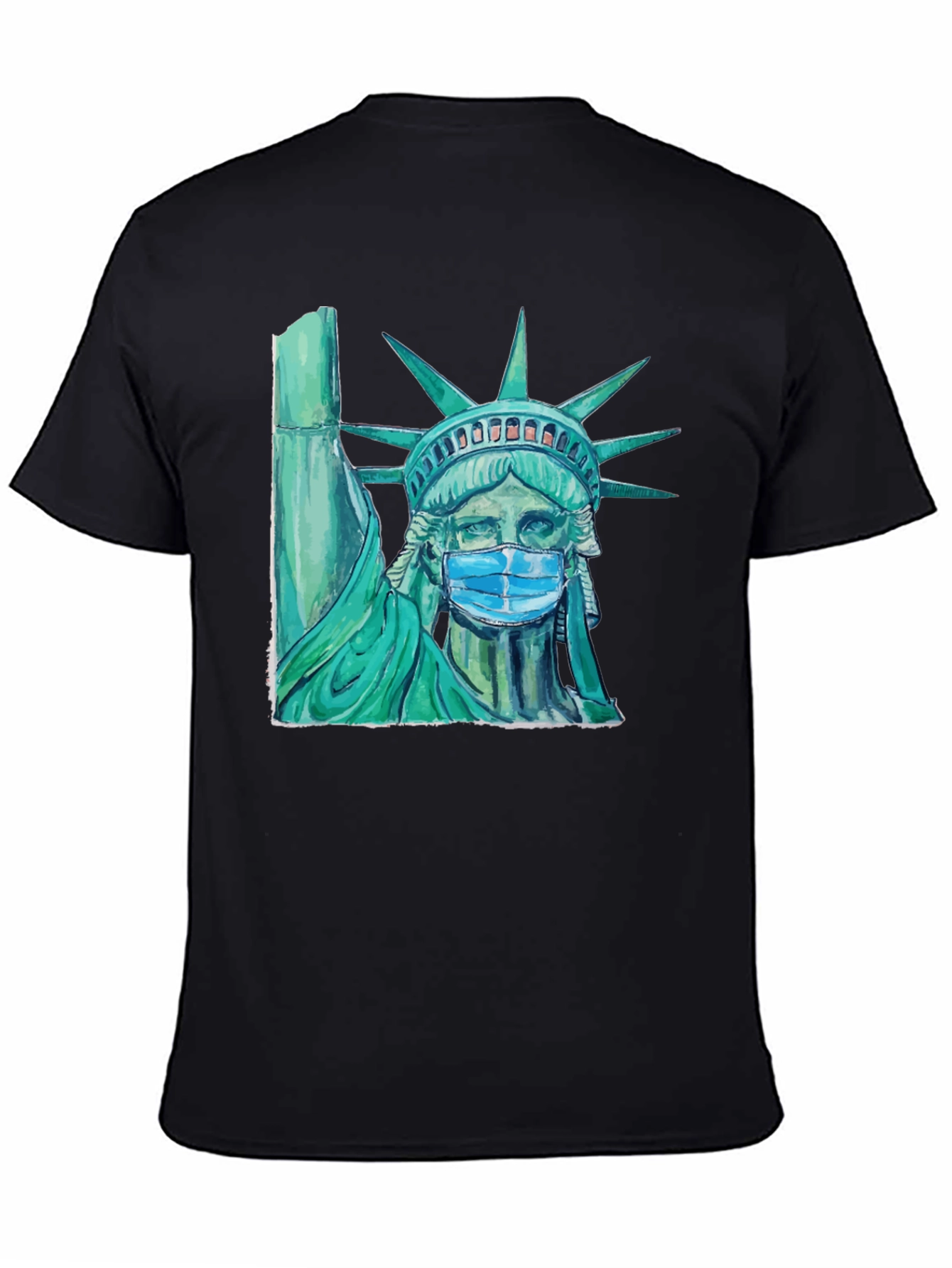 Statue of Liberty Mask Graphic T-Shirt