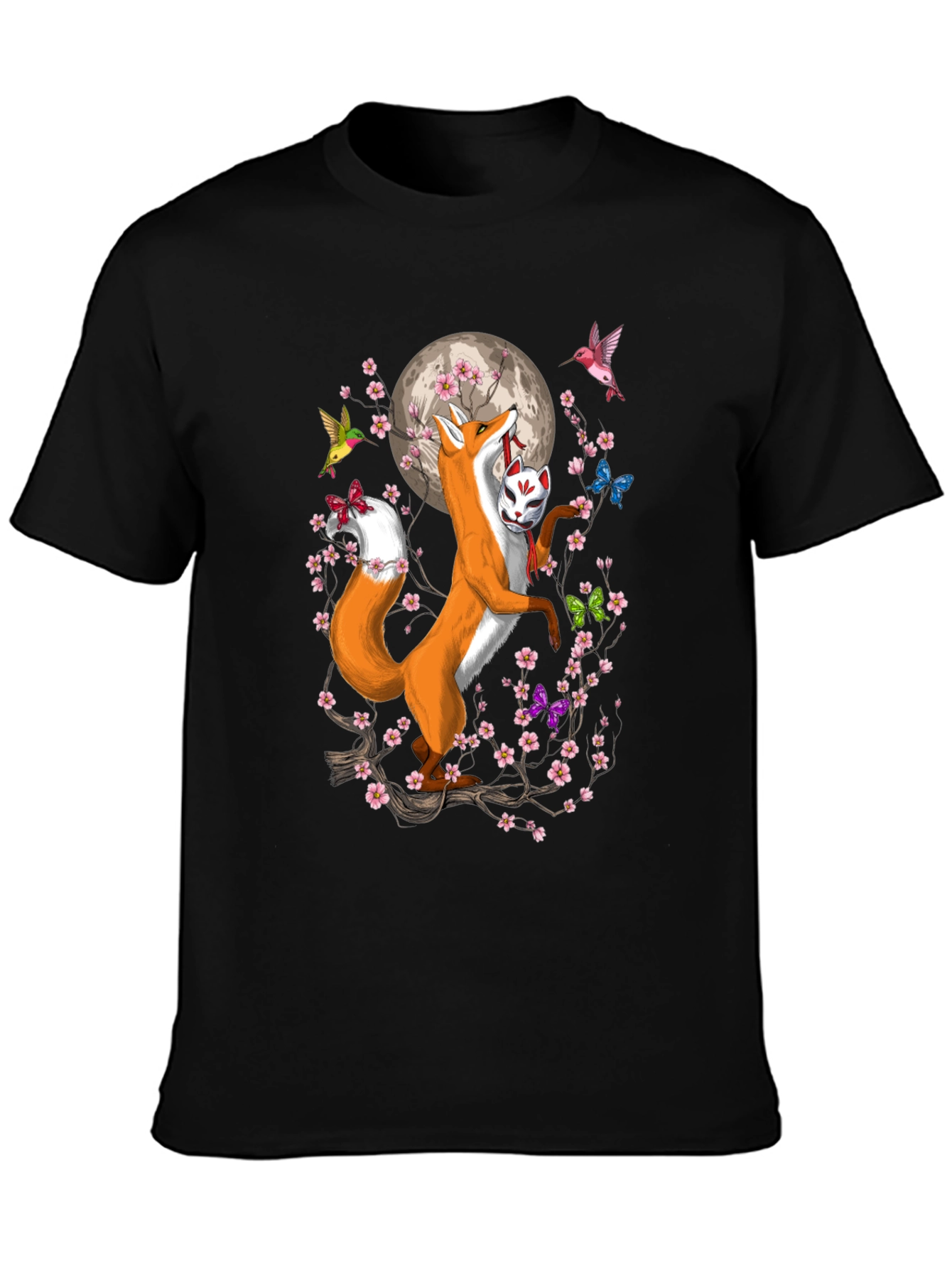 Fox Mask Cherry Blossom T-Shirt