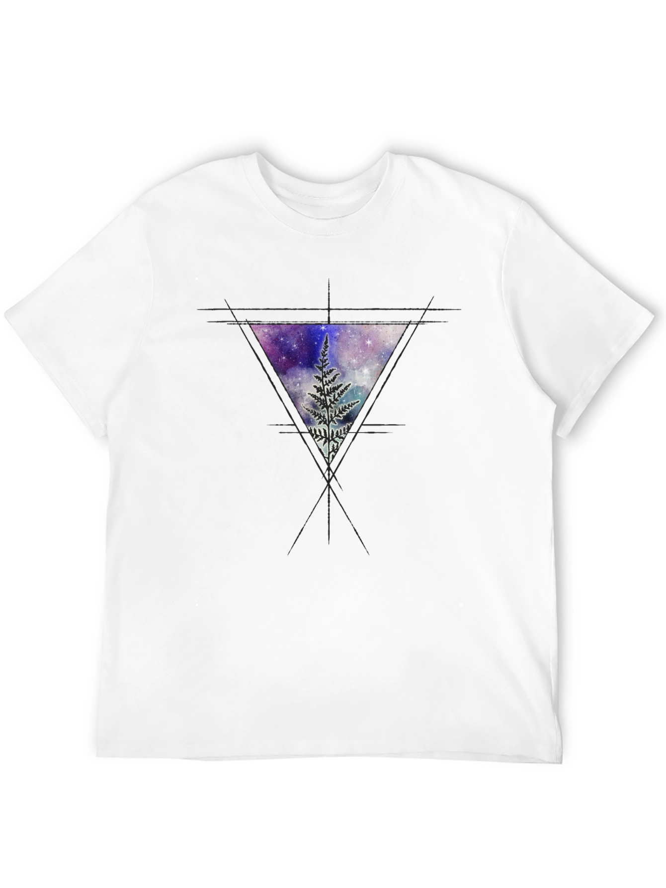 Cosmic Fern Triangle Graphic Tee - Black