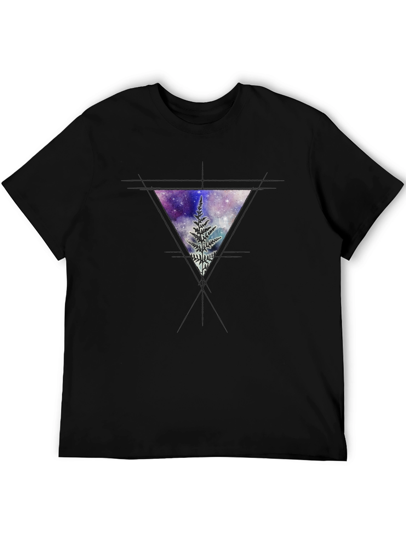 Cosmic Fern Triangle Graphic Tee - Black