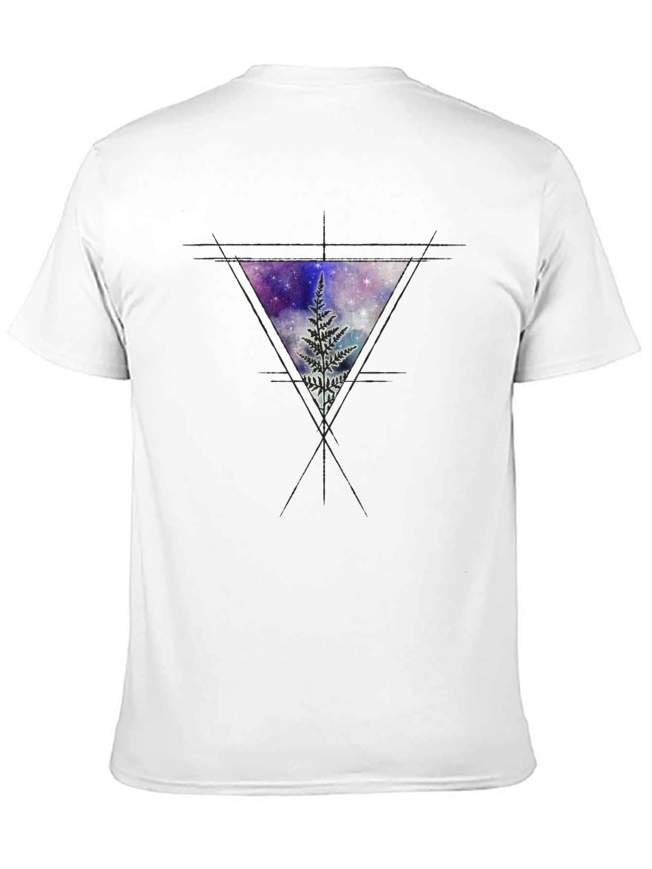 Cosmic Fern Triangle Graphic Tee - Black