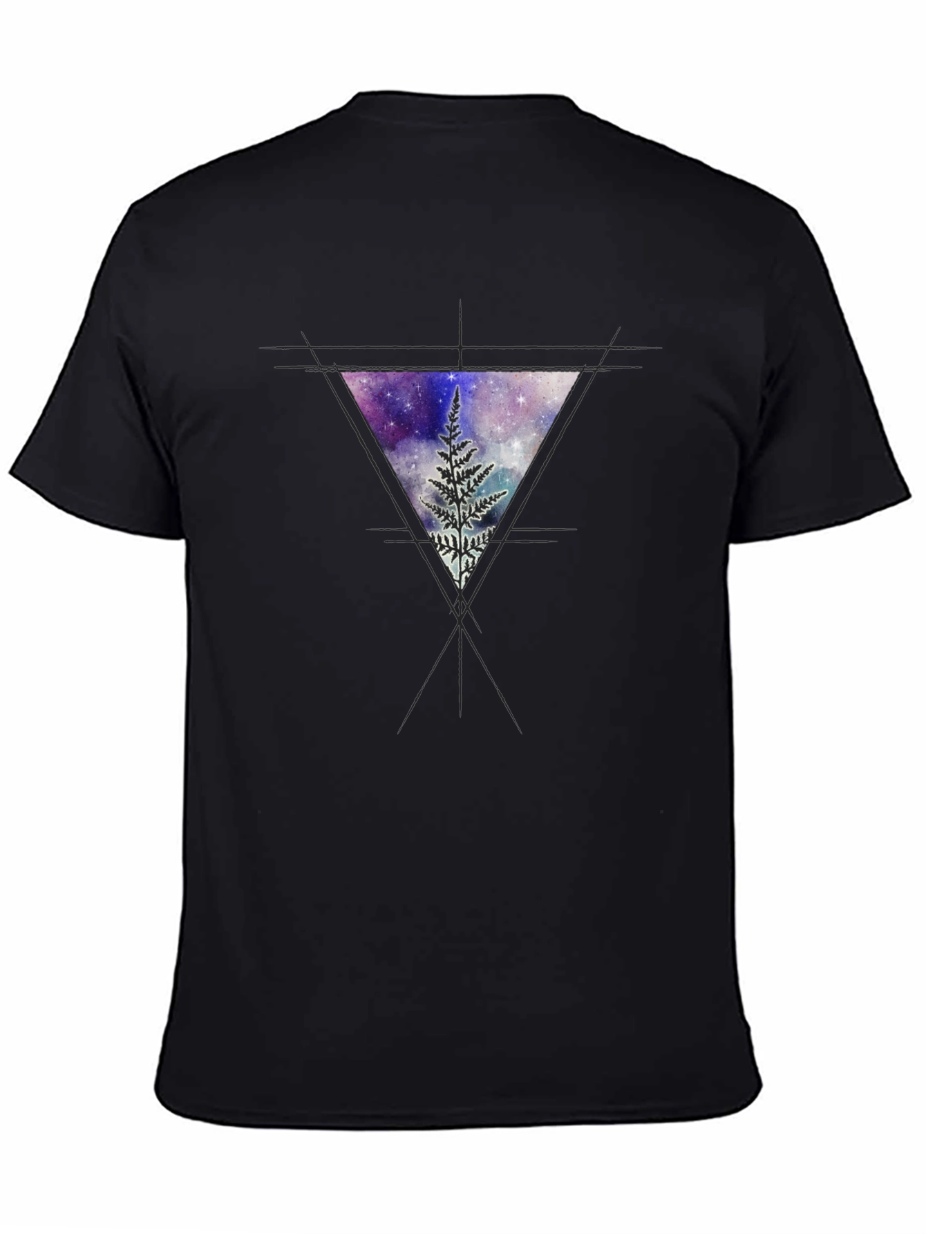 Cosmic Fern Triangle Graphic Tee - Black