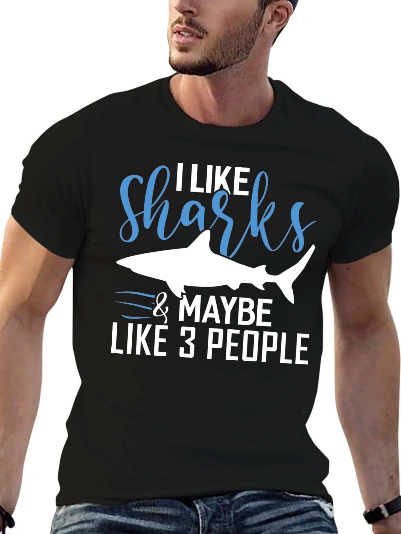 I Like Sharks & Maybe 3 People Graphic Tee