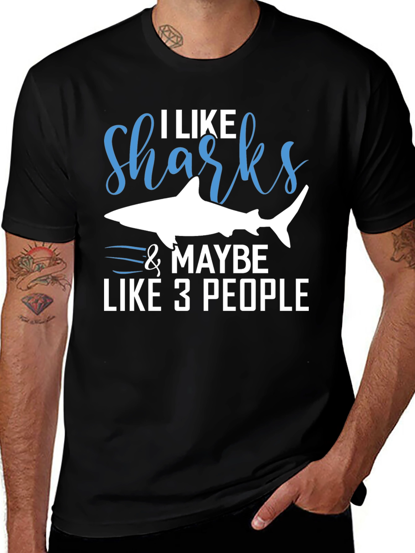 I Like Sharks & Maybe 3 People Graphic Tee