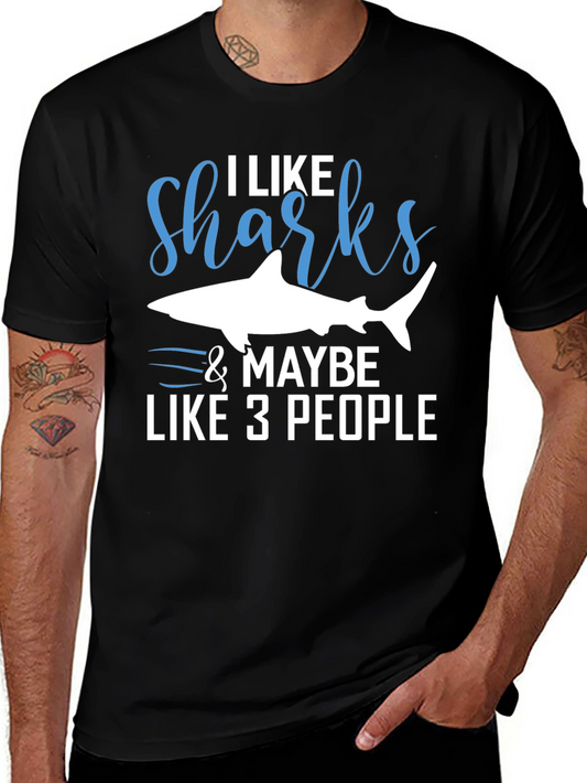 I Like Sharks & Maybe 3 People Graphic Tee