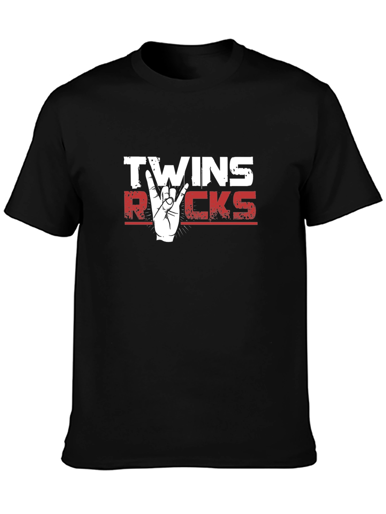 Twins Rocks Graphic T-Shirt - Black