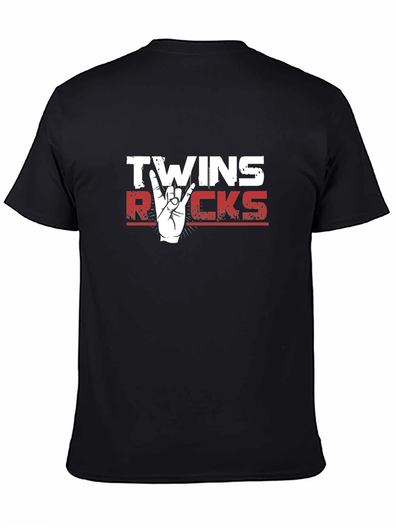 Twins Rocks Graphic T-Shirt - Black