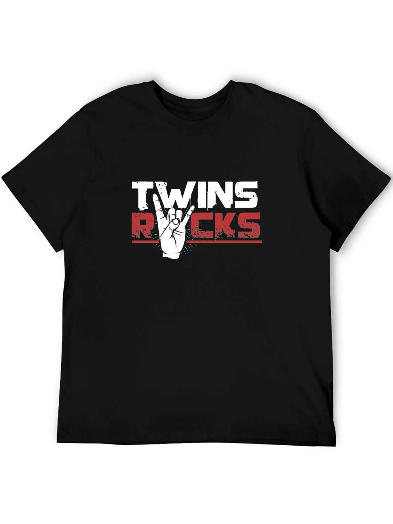 Twins Rocks Graphic T-Shirt - Black