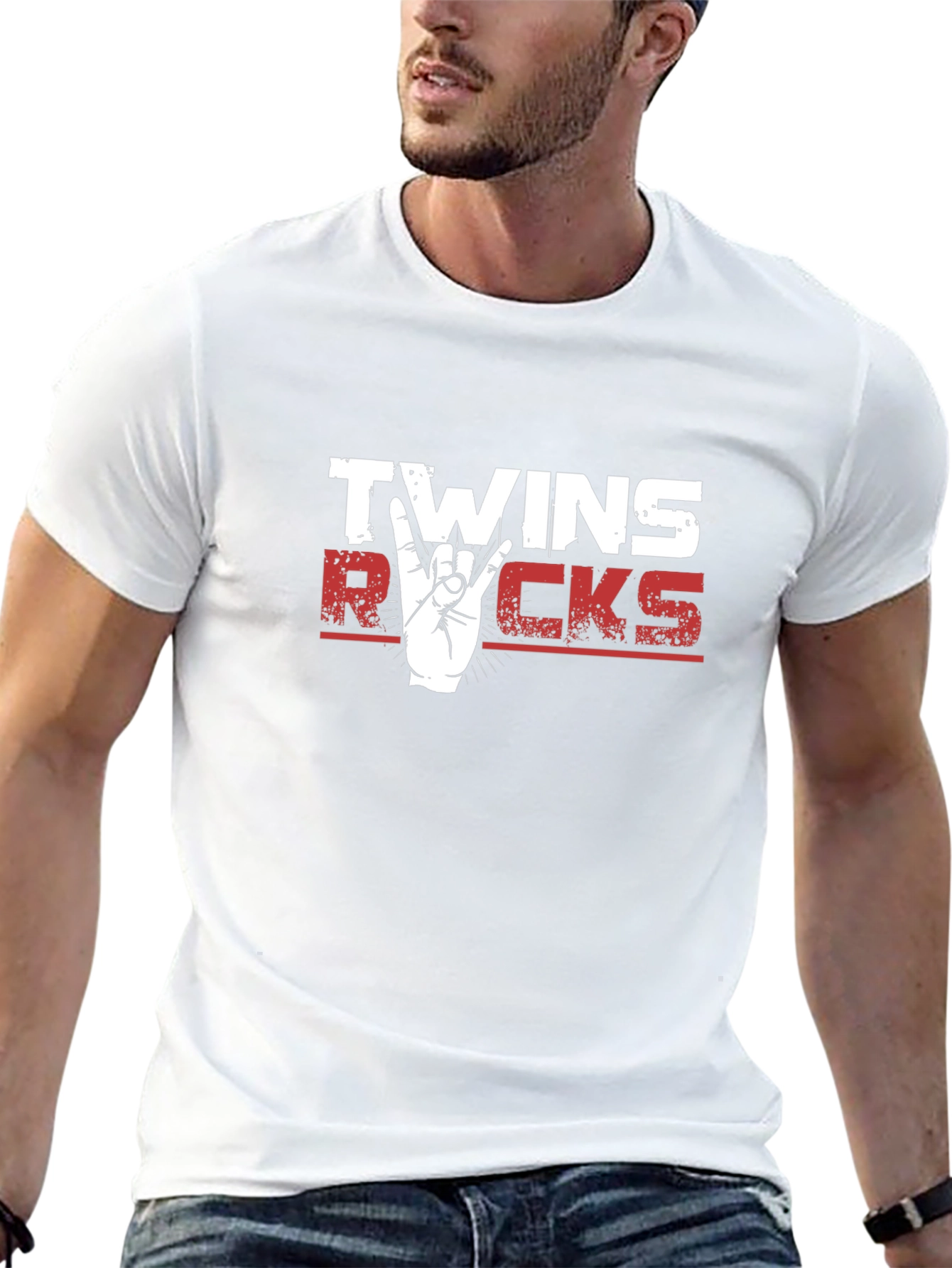 Twins Rocks Graphic T-Shirt - Black
