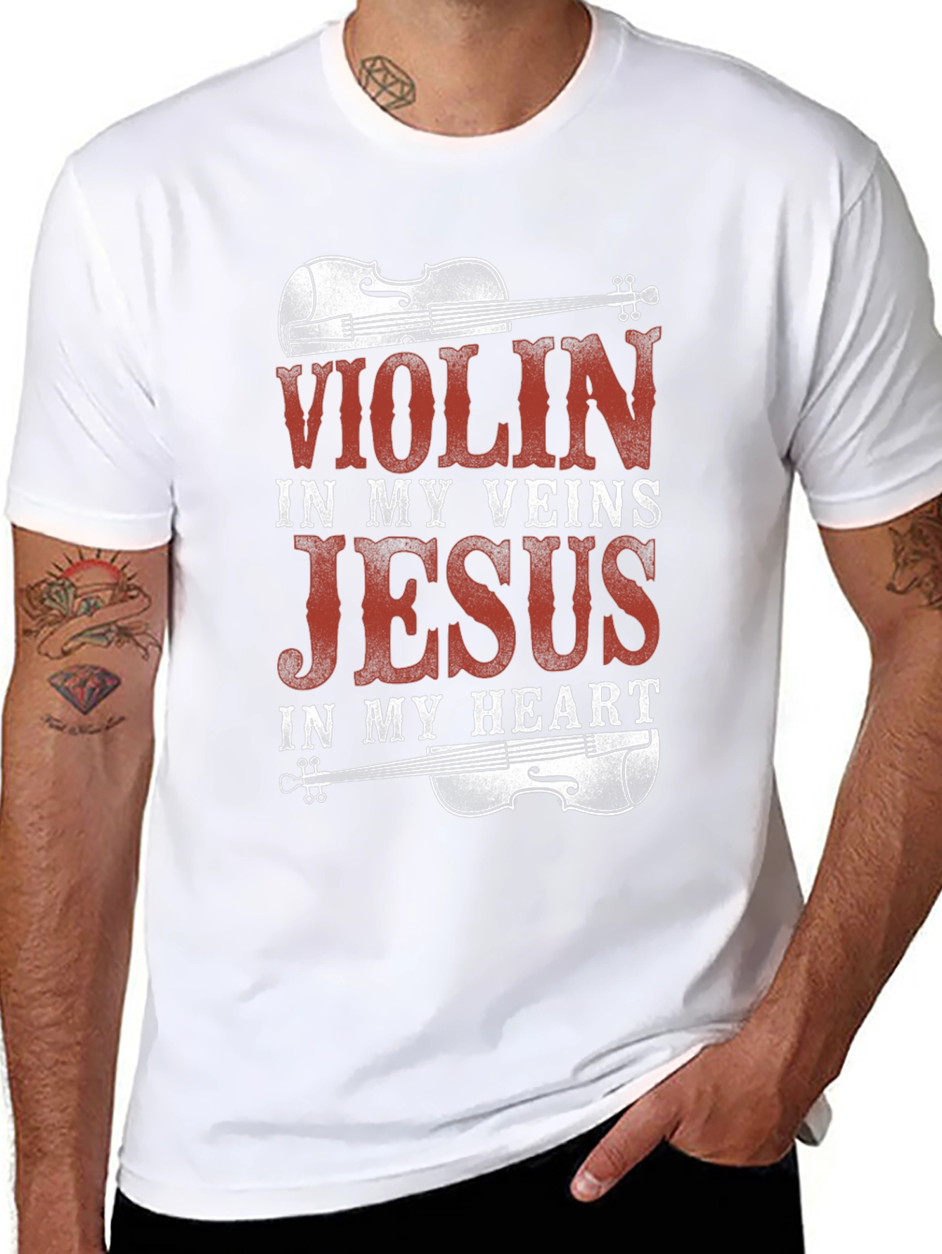 Violin Jesus Graphic Tee