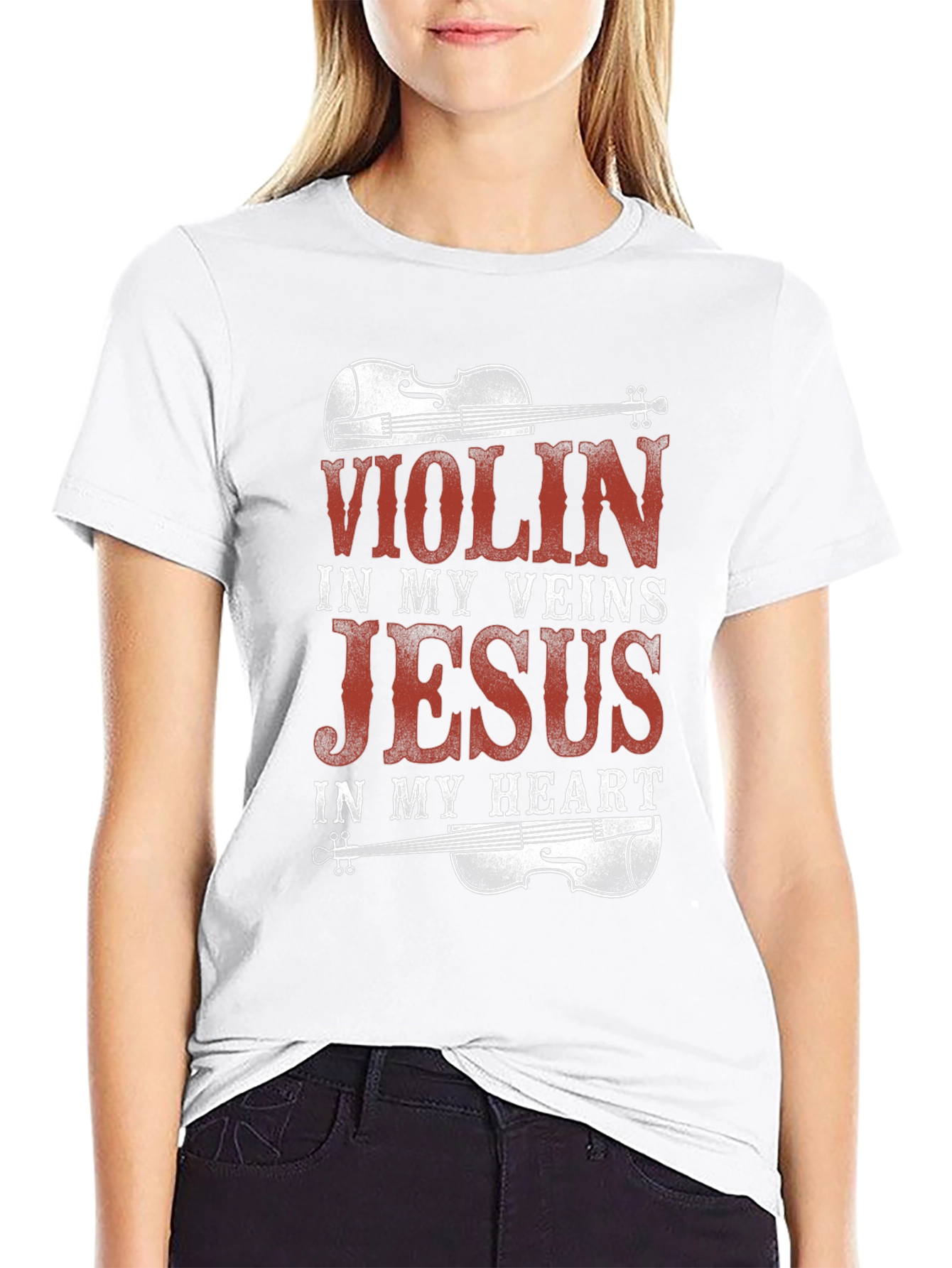 Violin Jesus Graphic Tee