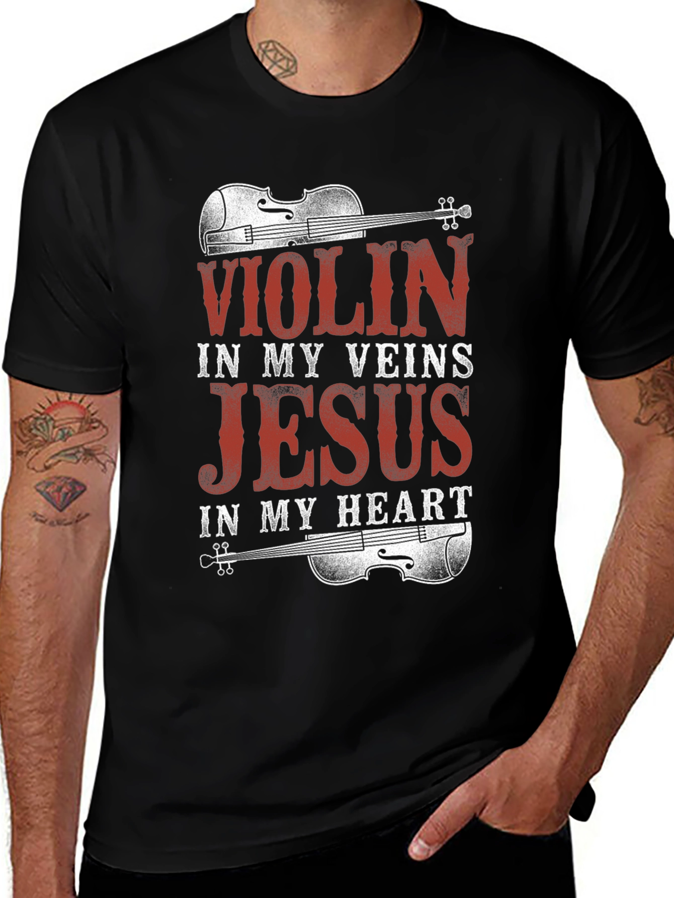 Violin Jesus Graphic Tee