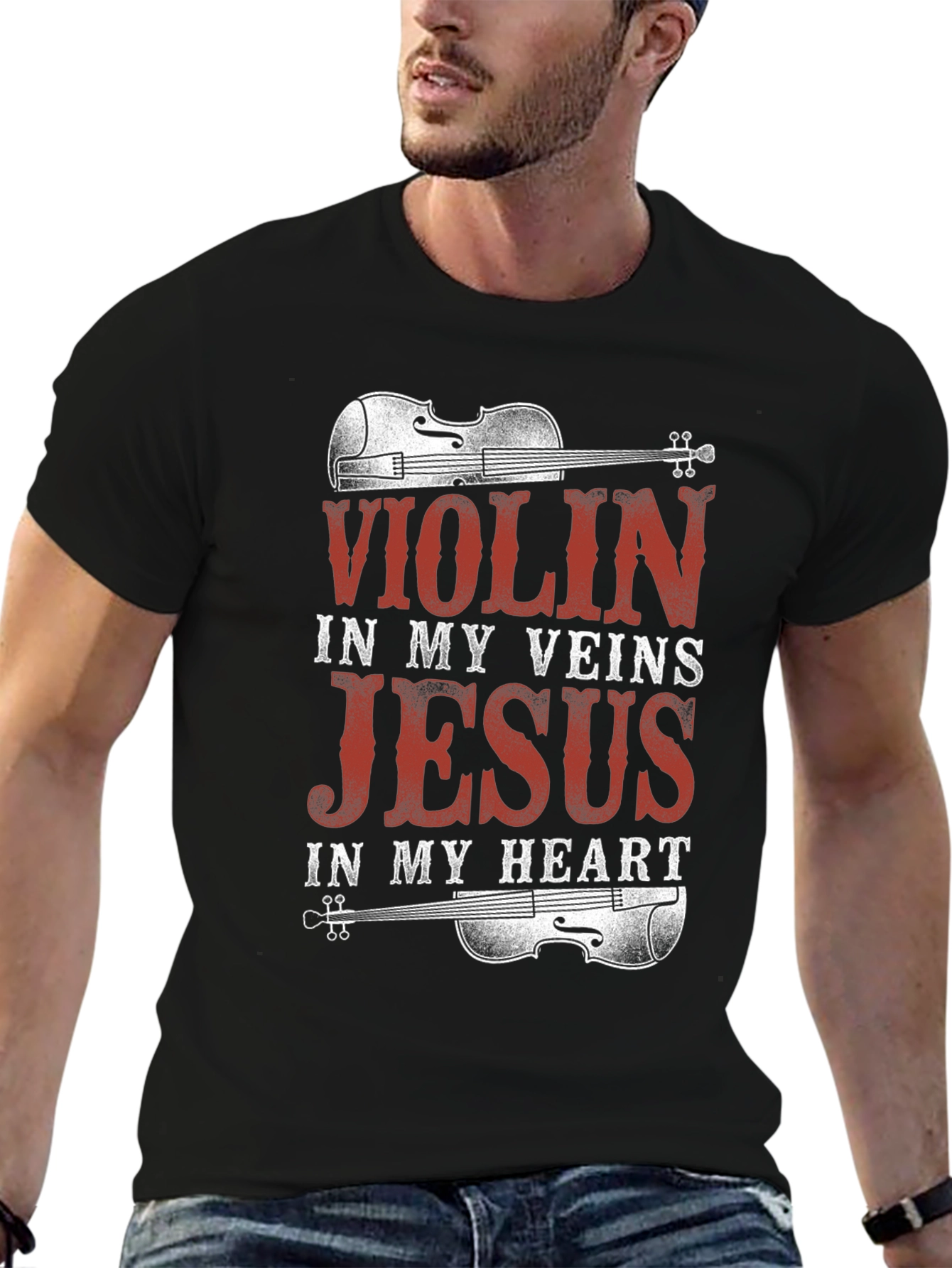 Violin Jesus Graphic Tee