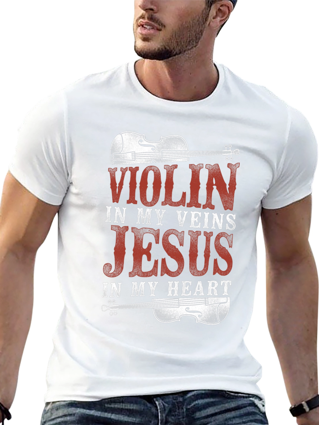 Violin Jesus Graphic Tee