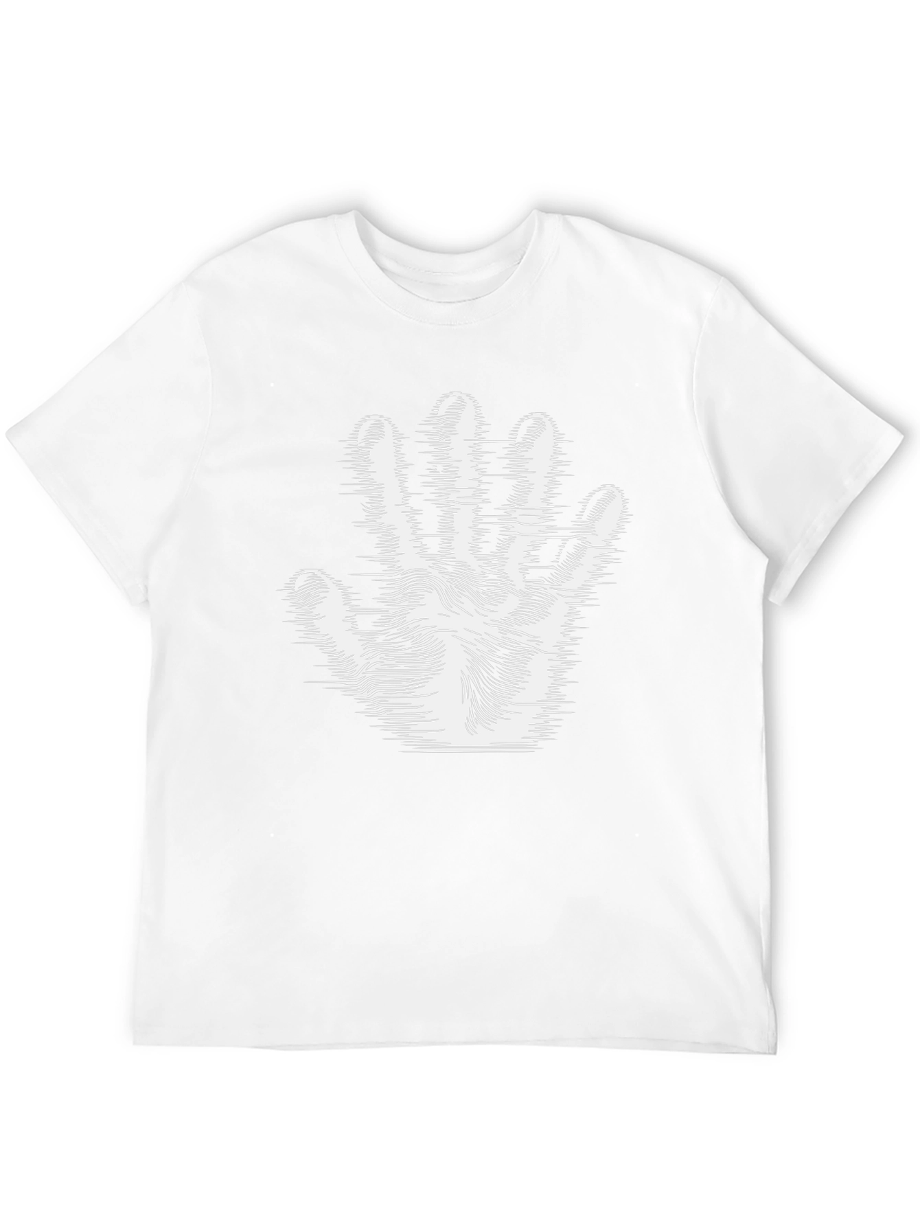 Optical Illusion Hand Print Black T-Shirt