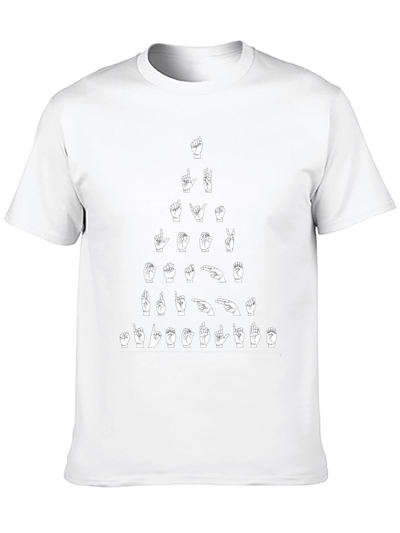 ASL Alphabet Hand Sign Language Black T-Shirt