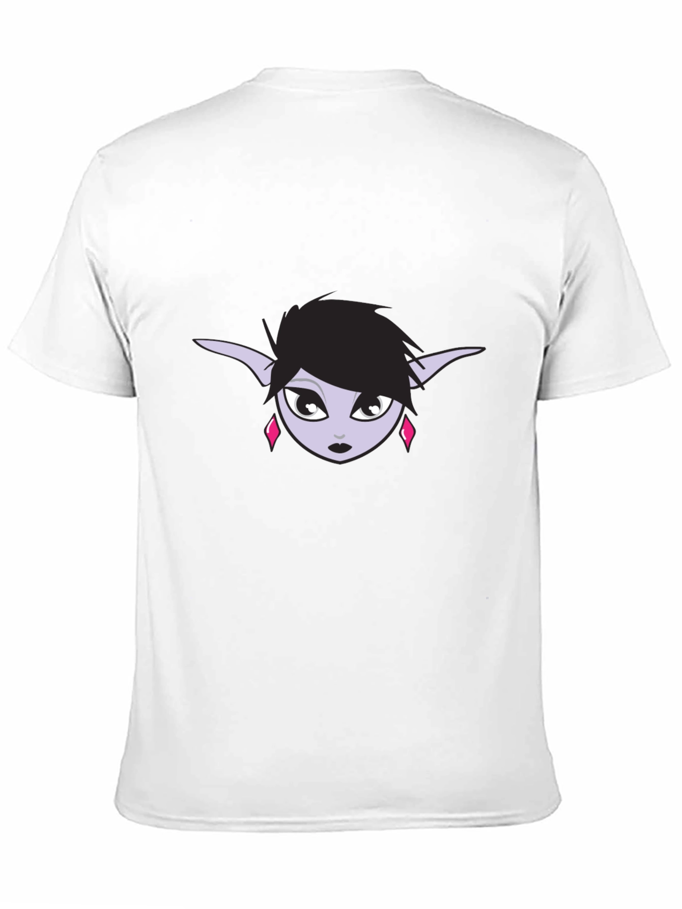 Black T-Shirt with Elf Girl Graphic Tee
