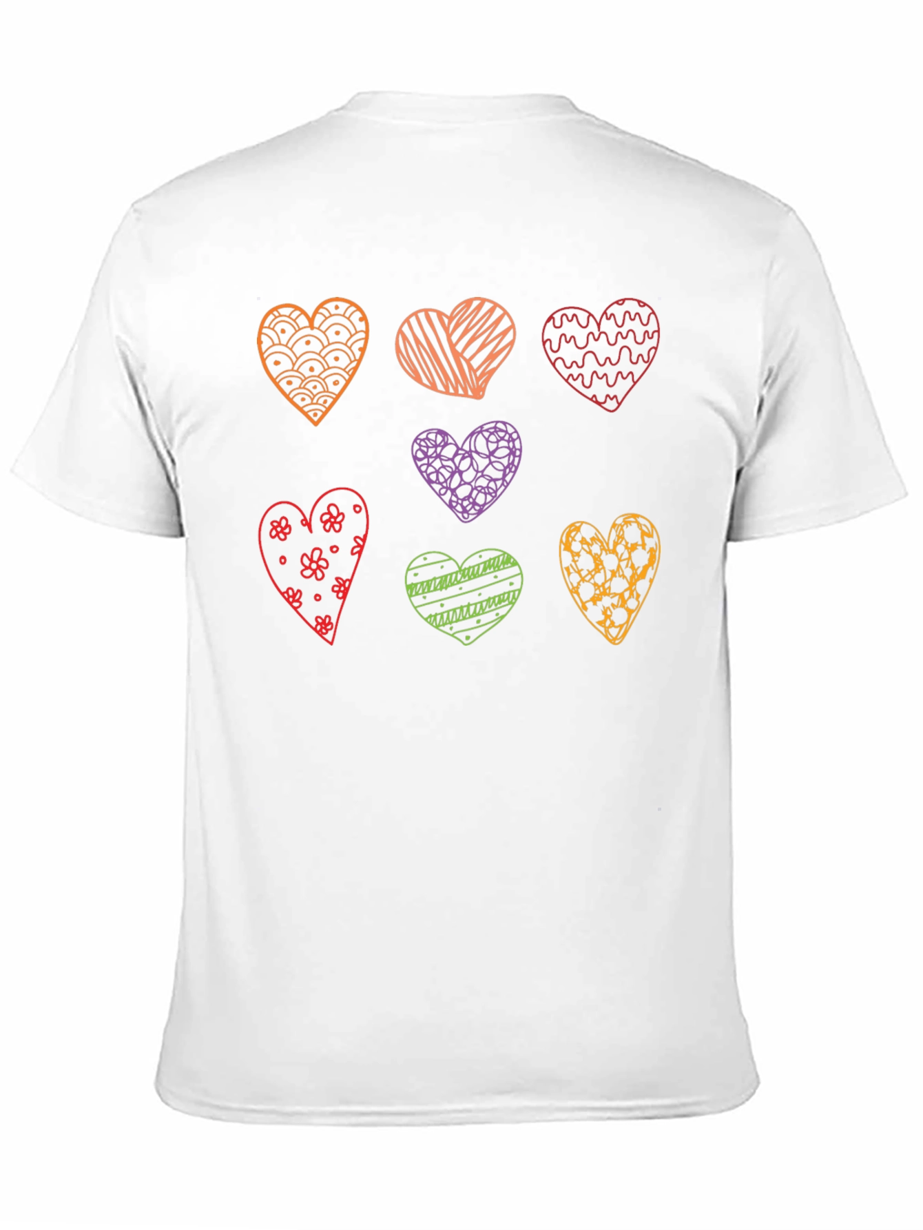 Heart Pattern Mens Black Graphic Tee