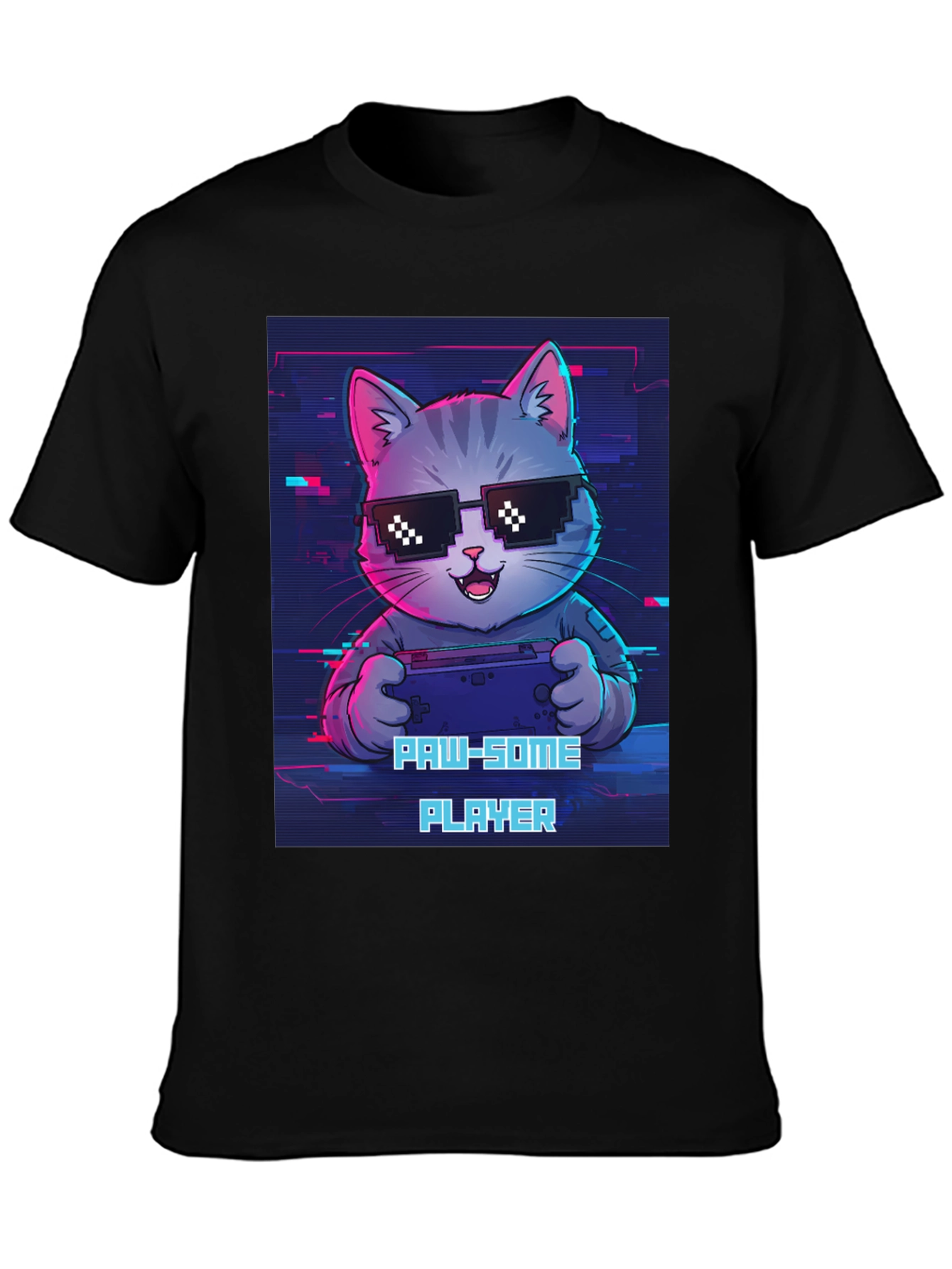 Gaming Cat Graphic Tee - Paw-some Player T-shirt