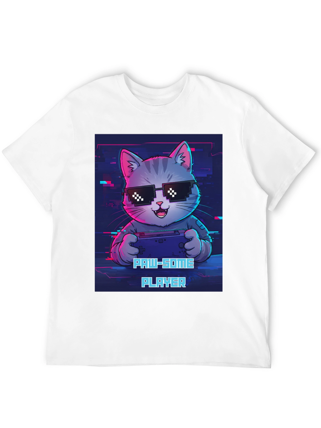 Gaming Cat Graphic Tee - Paw-some Player T-shirt
