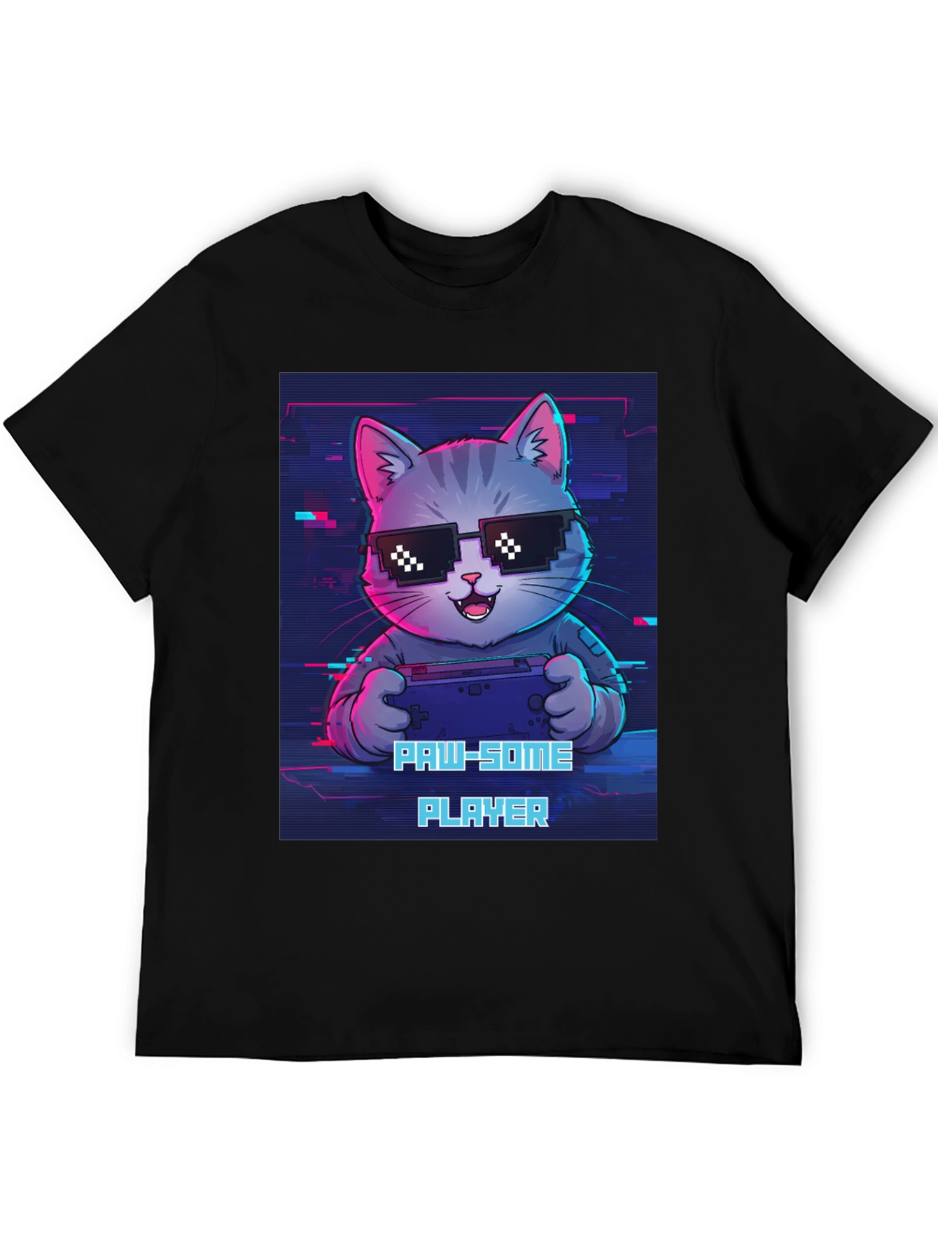 Gaming Cat Graphic Tee - Paw-some Player T-shirt
